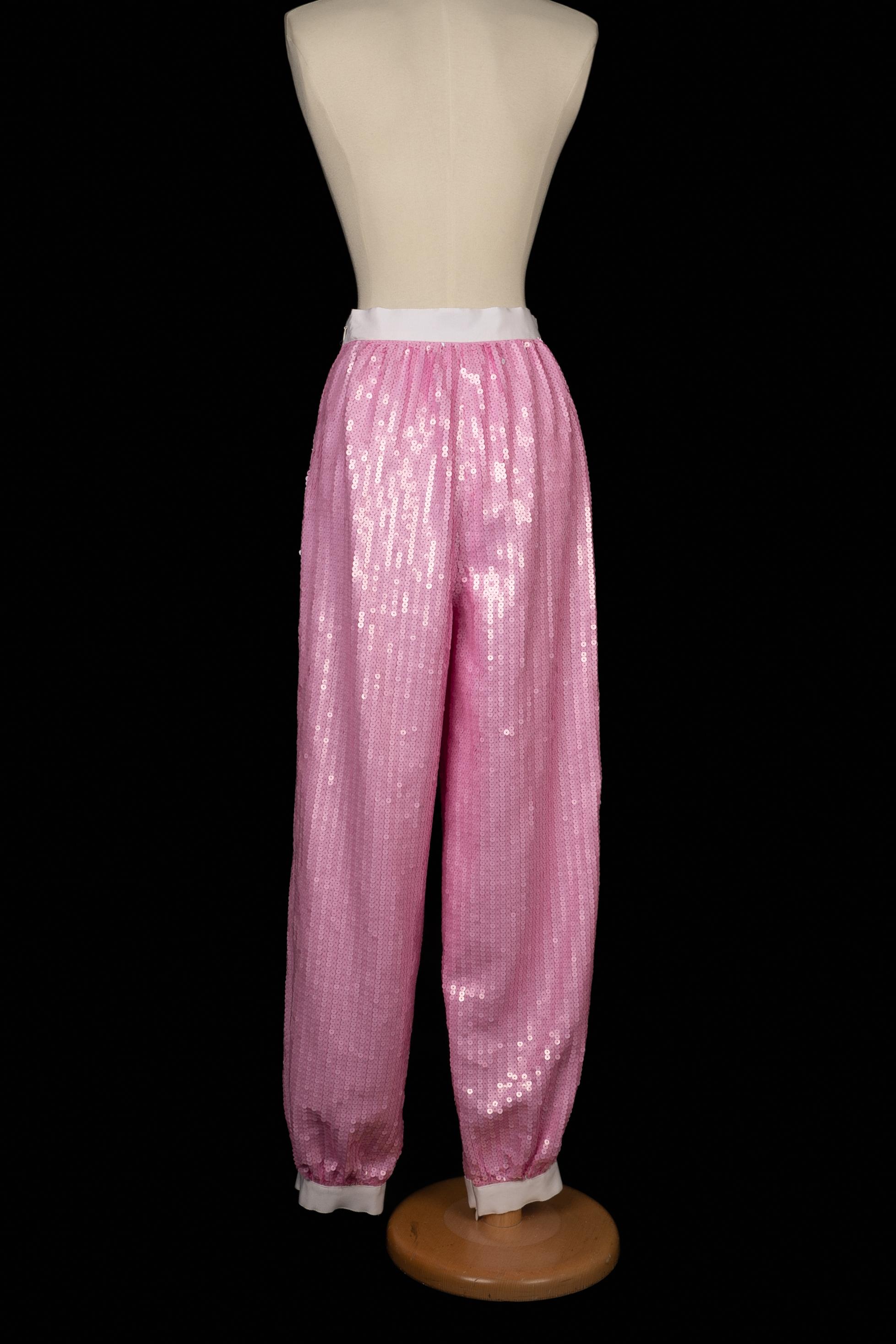 Chanel pink trousers In Excellent Condition In SAINT-OUEN-SUR-SEINE, FR