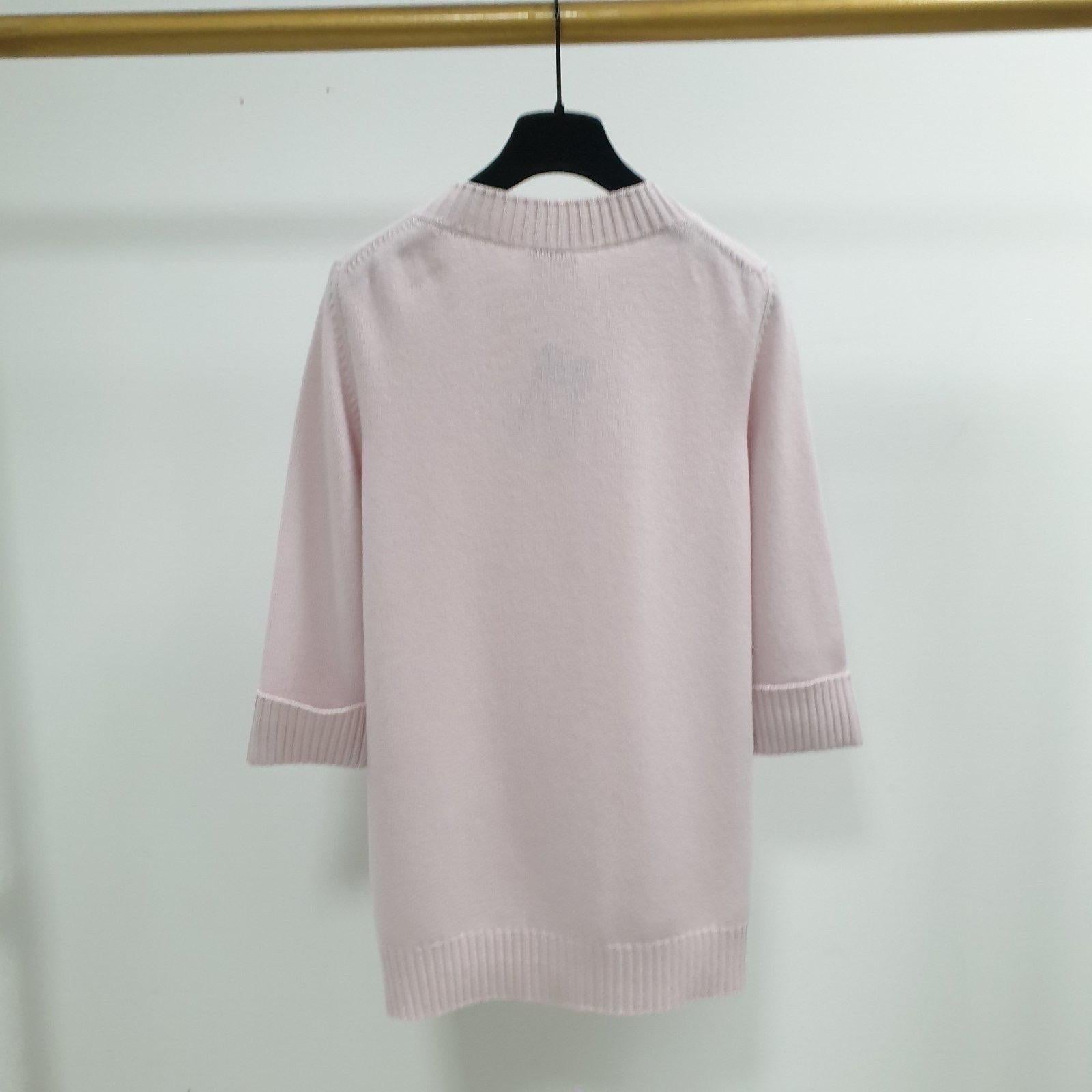 Gray Chanel Pink Tunic Sweater Tops For Sale