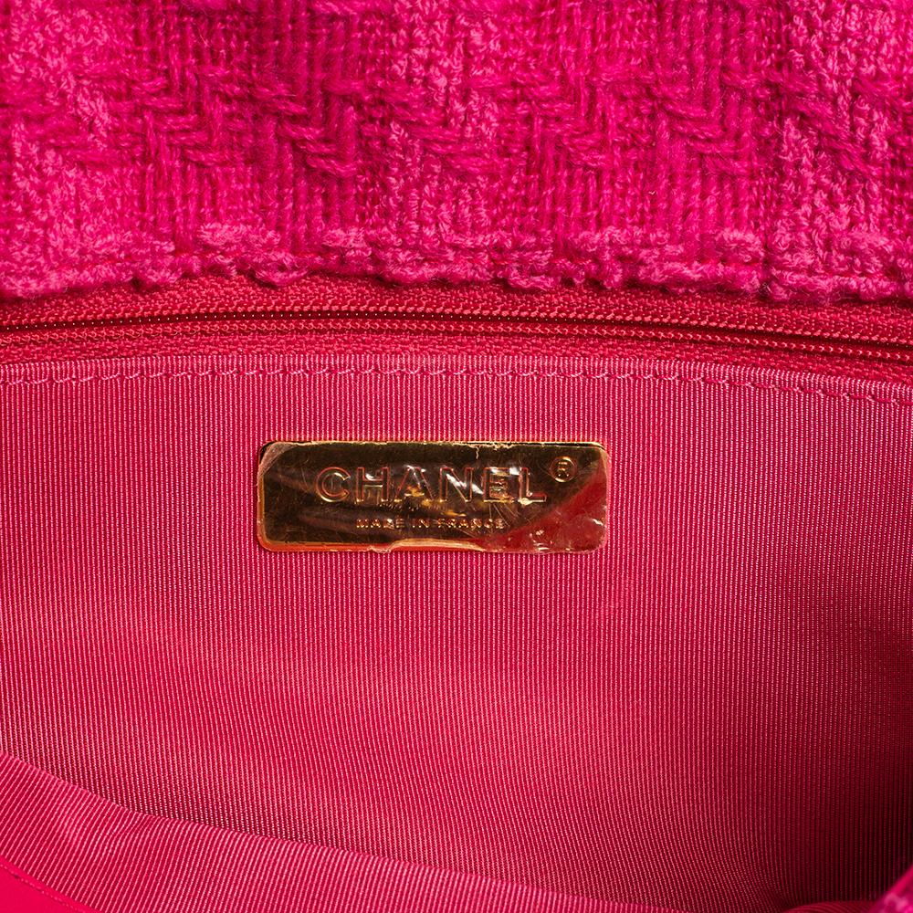 Chanel Pink Tweed 19 Large Flap Bag 1