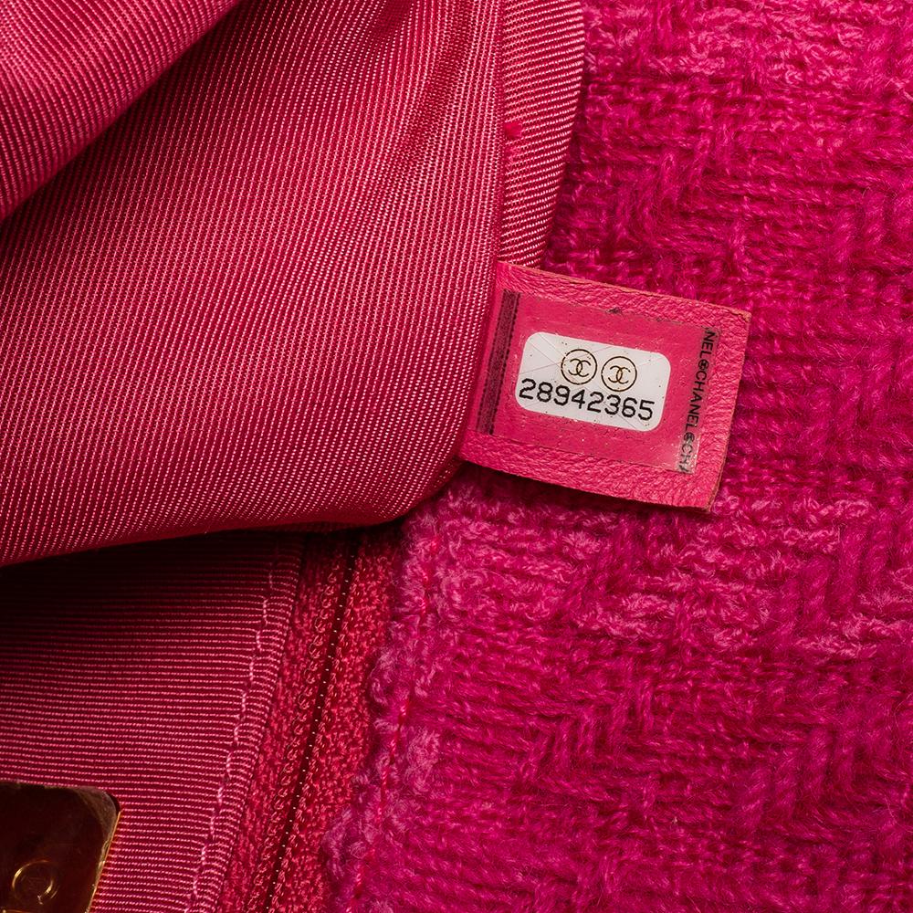Chanel Pink Tweed 19 Large Flap Bag 2
