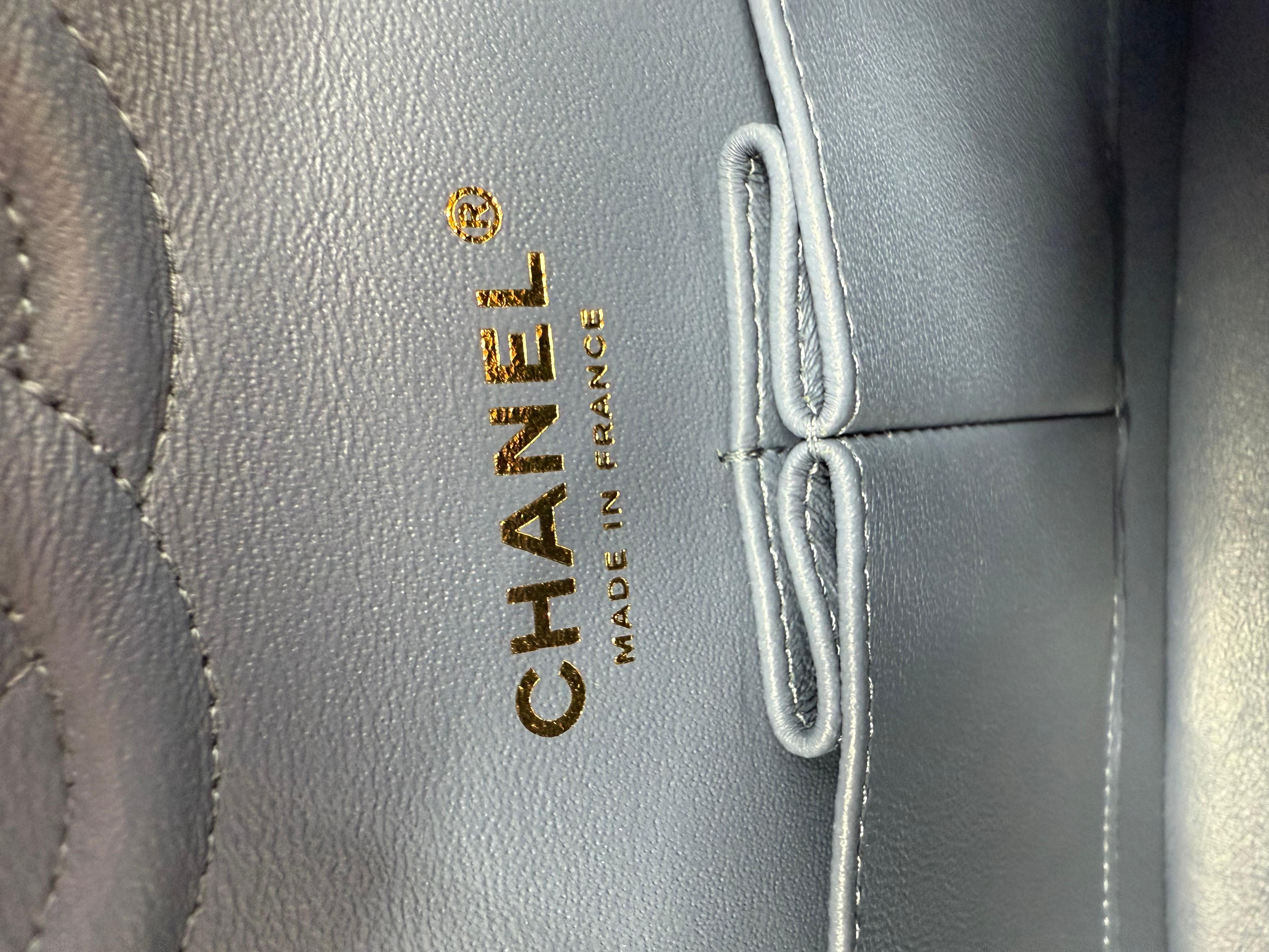 Chanel - Sac classique à double rabat en tweed rose - Sac à rabat moyen en vente 11