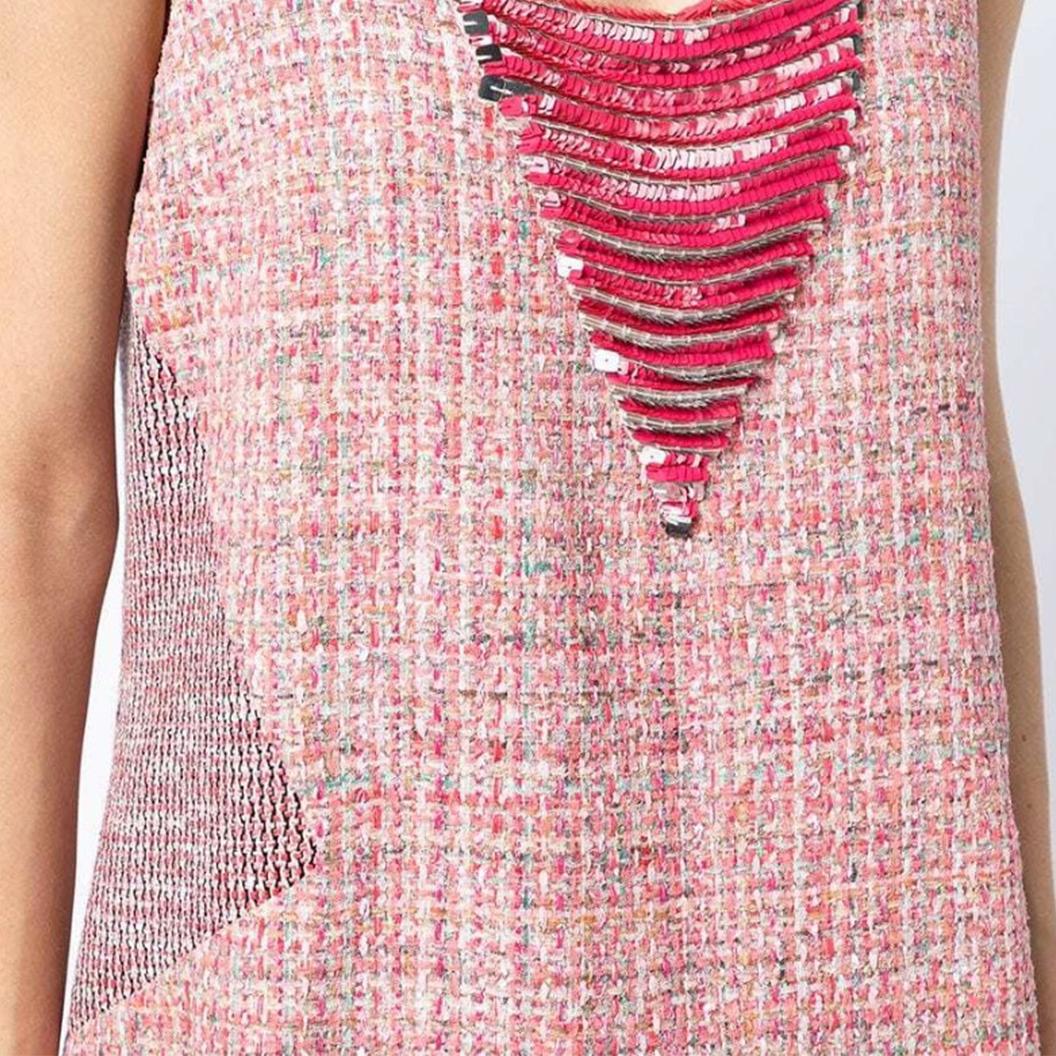 chanel tweed dress pink