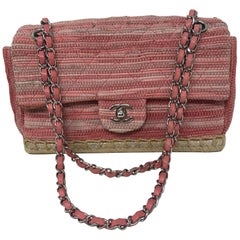 Chanel Pink Tweed Flap Bag 