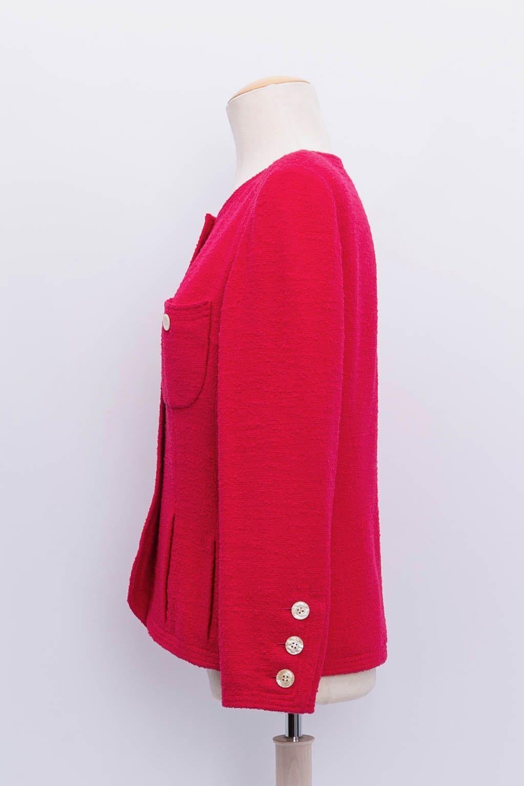 Chanel pink tweed jacket In Good Condition For Sale In SAINT-OUEN-SUR-SEINE, FR