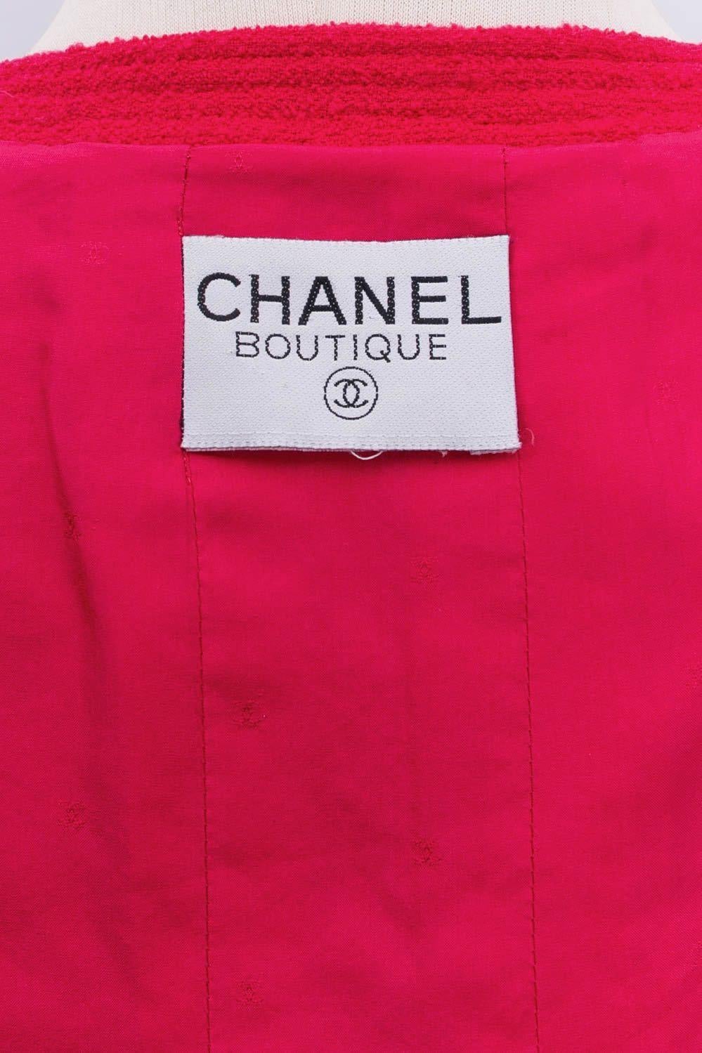 Women's Chanel pink tweed jacket For Sale