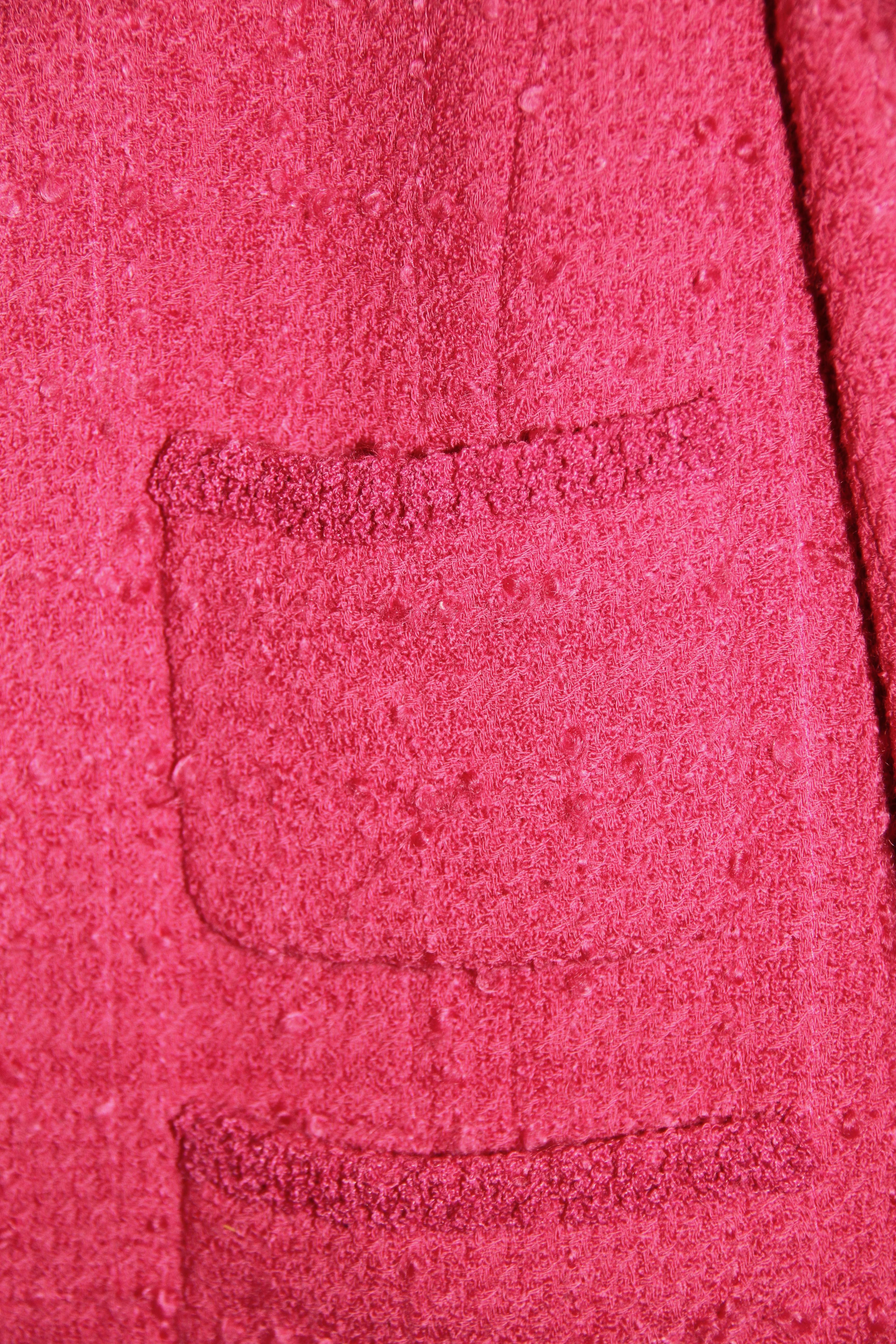 hot pink tweed blazer