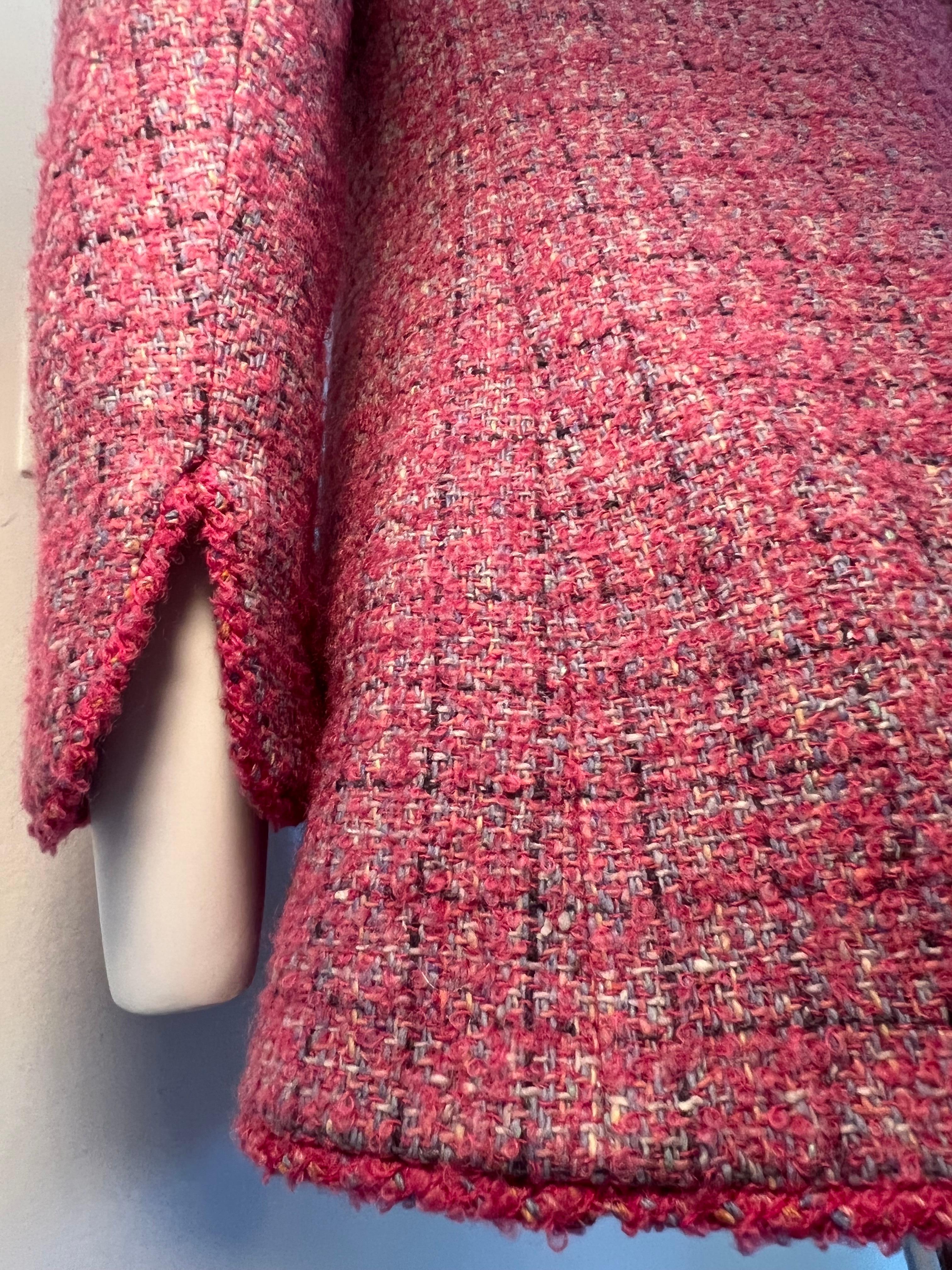 Chanel Pink Tweed Jacket For Sale 1