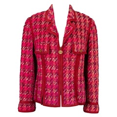 Vintage Chanel Pink Tweed Jacket in Trimmed with Braids