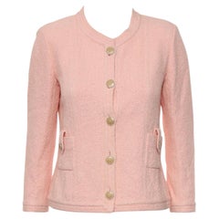 Chanel Rosa Tweed-Jacke mit CC-Knöpfen
