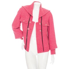 Chanel Pink Tweed Leather Tie CC Jacket (Fall2013)