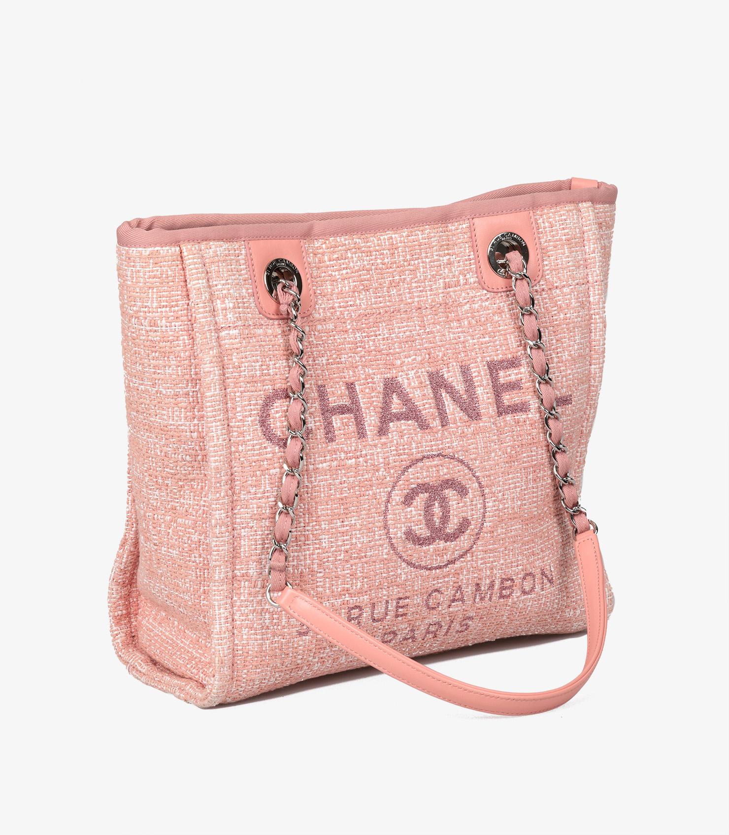 Beige Chanel Pink Tweed & Lurex Mini Deauville Tote
