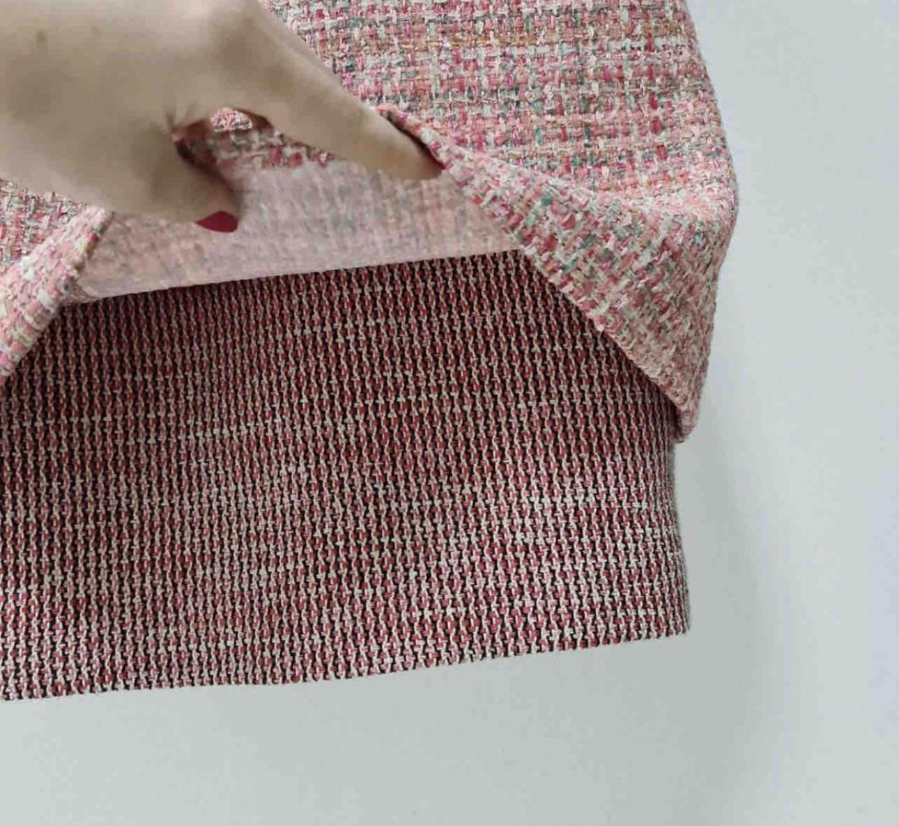 CHANEL Pink Tweed Mini Dress  For Sale 3