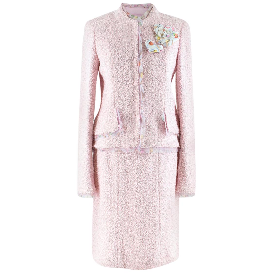 Sold at Auction: A Chanel pink and white cotton tweed dress, 2000s