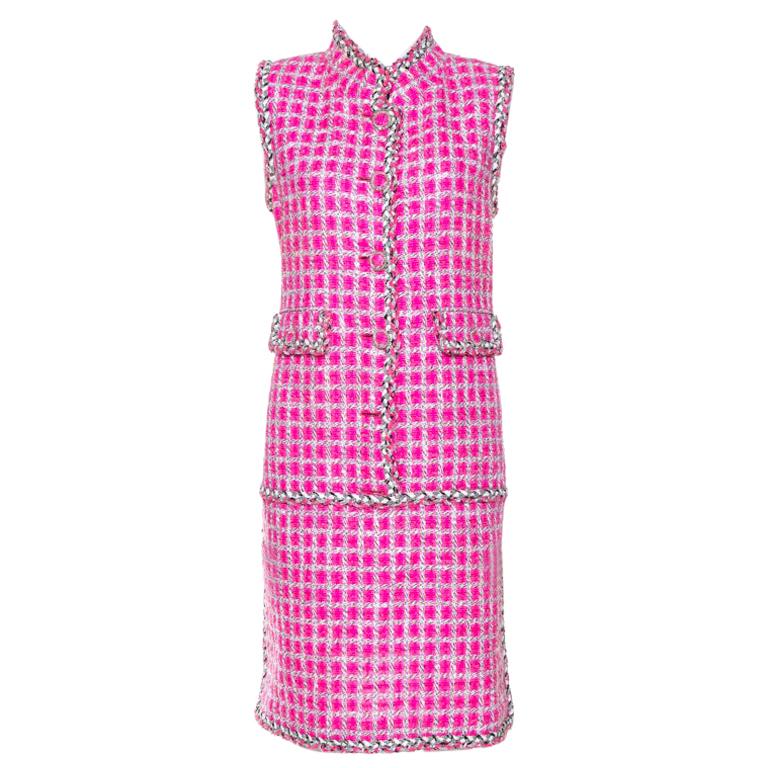 CC Tweed Sleeveless Dress Pink Polyester 251310
