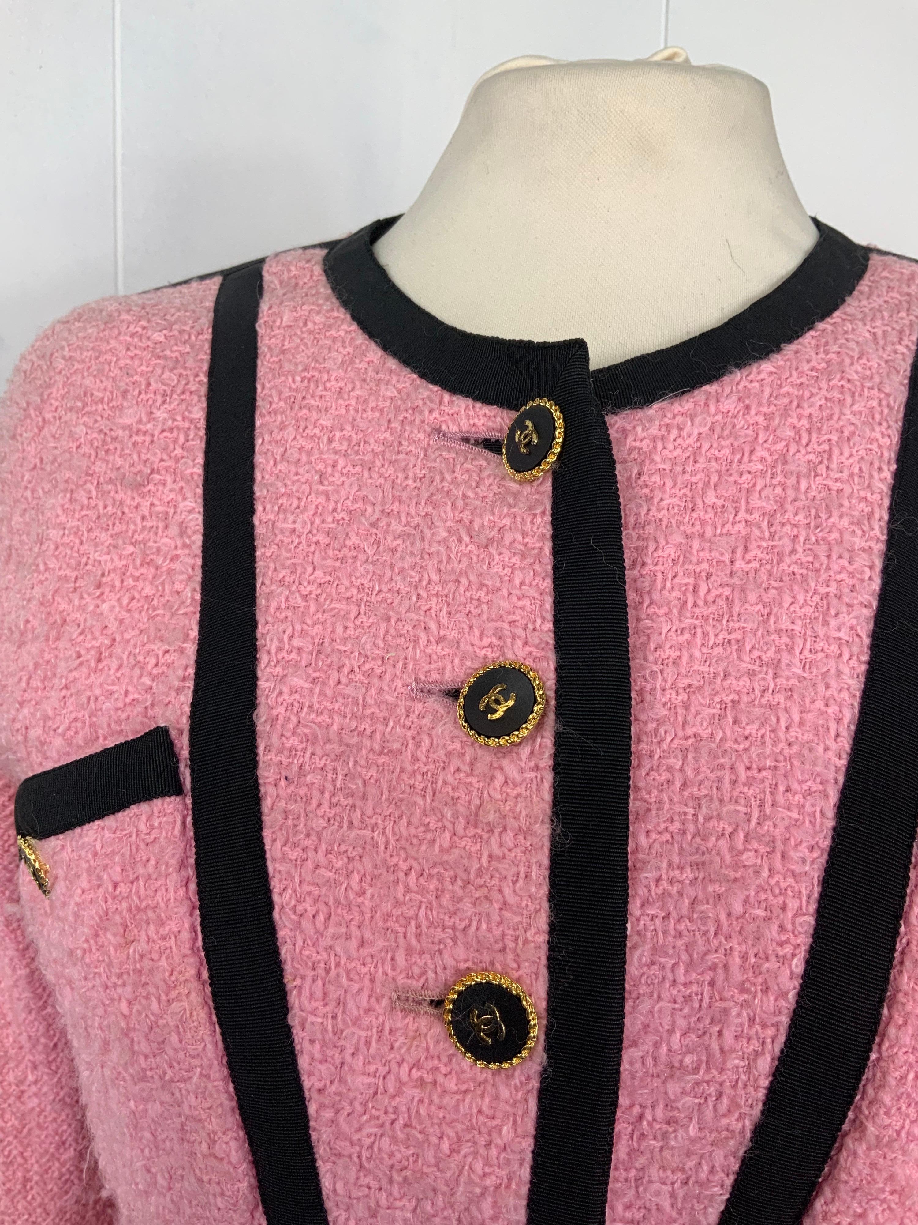 Chanel pink vintage iconic jacket at 1stDibs | pink chanel jacket, buy ...