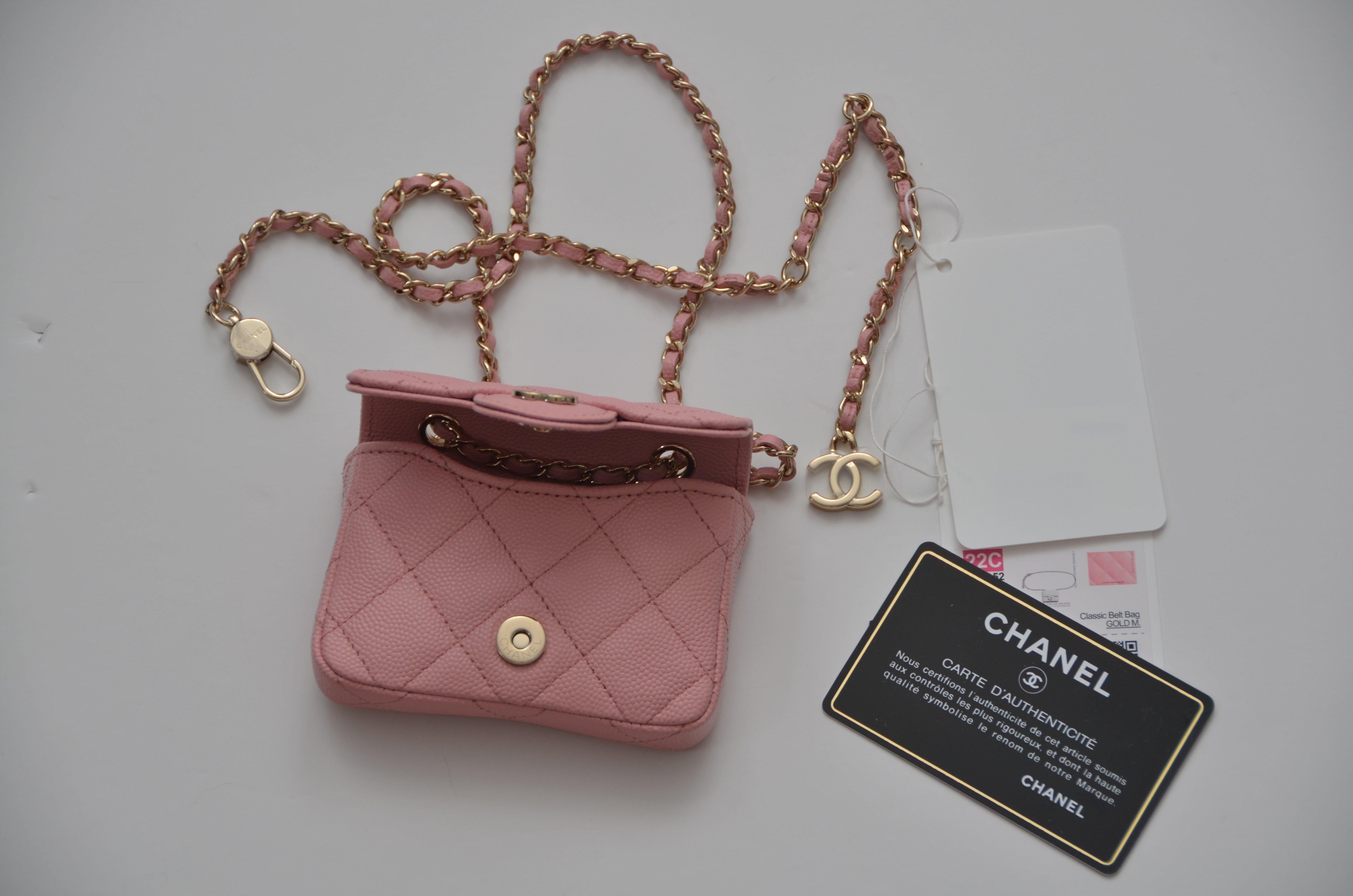 Marron CHANEL Mini sac à la taille rose    NOUVEAU Avec étiquettes en vente