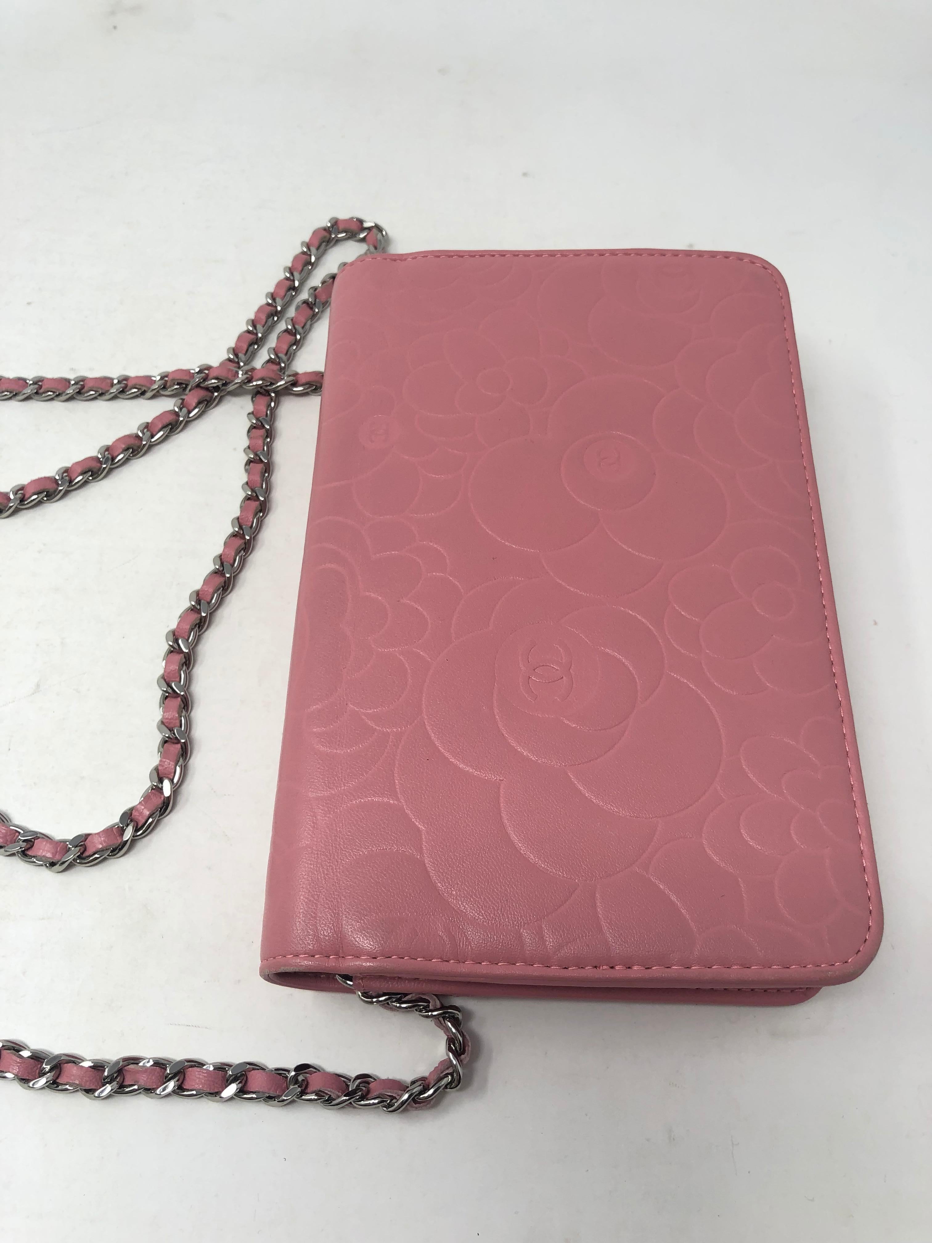 Chanel Pink Wallet On A Chain Crossbody  6