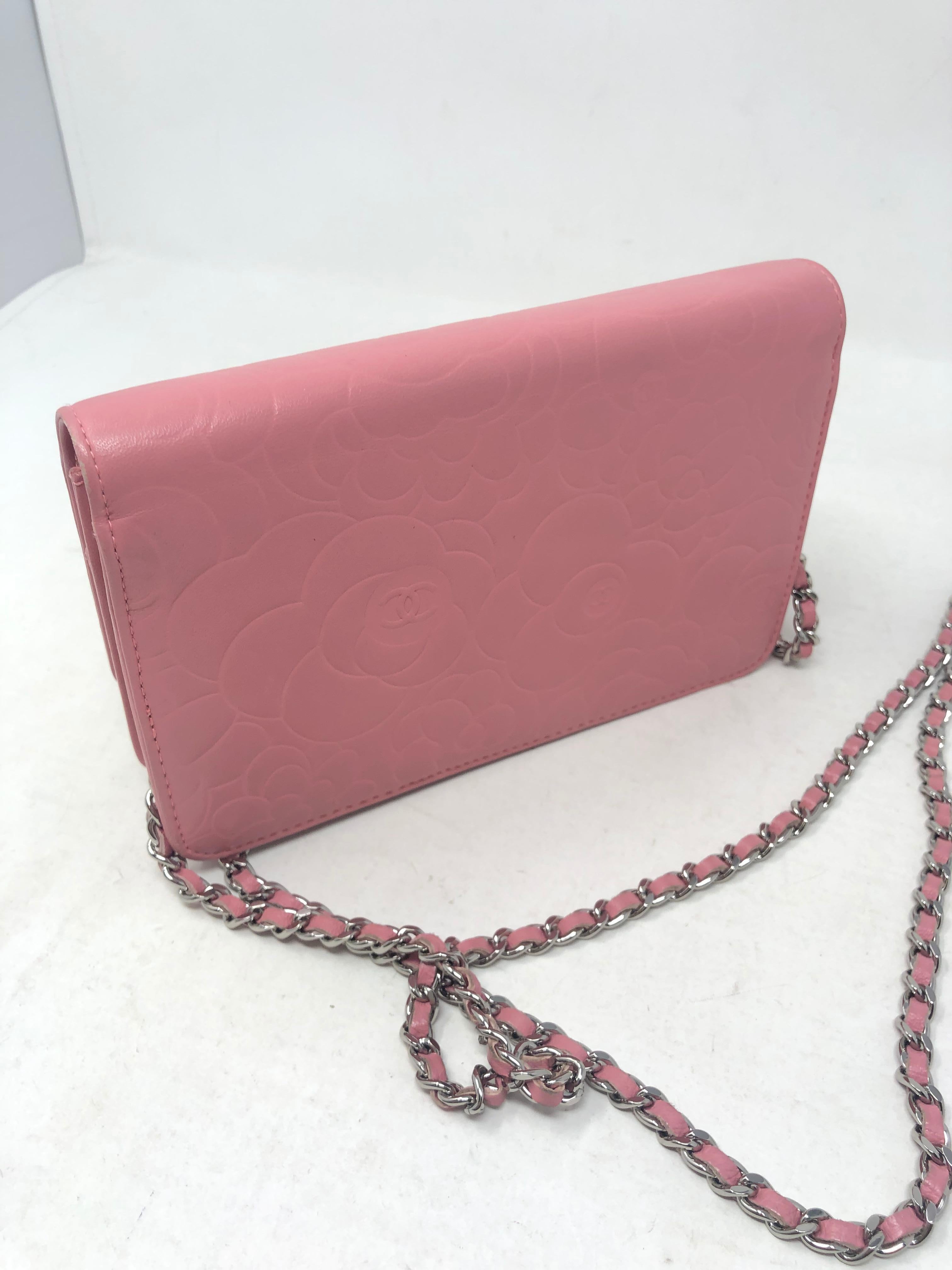 Chanel Pink Wallet On A Chain Crossbody  7