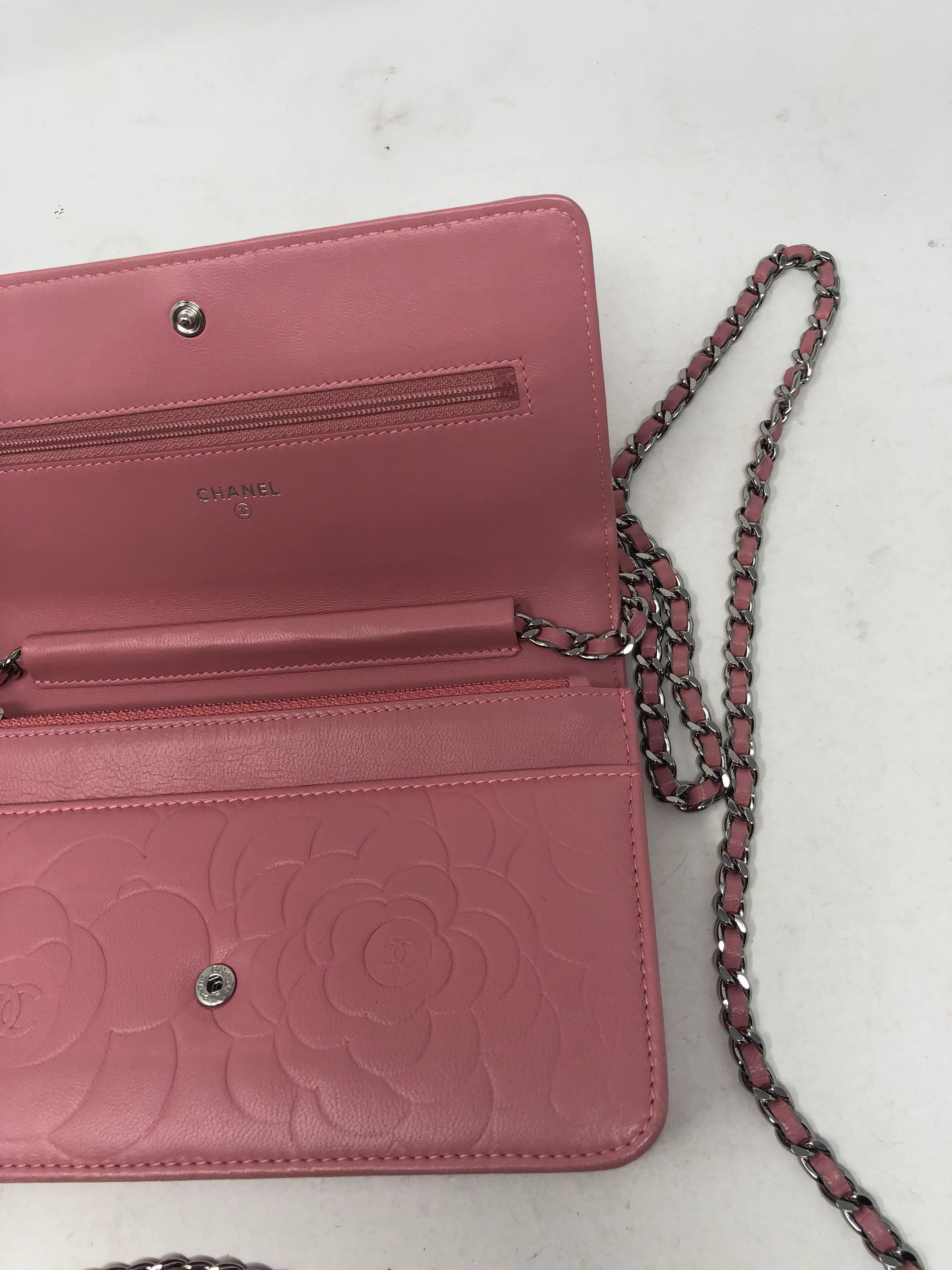 Women's or Men's Chanel Pink Wallet On A Chain Crossbody 