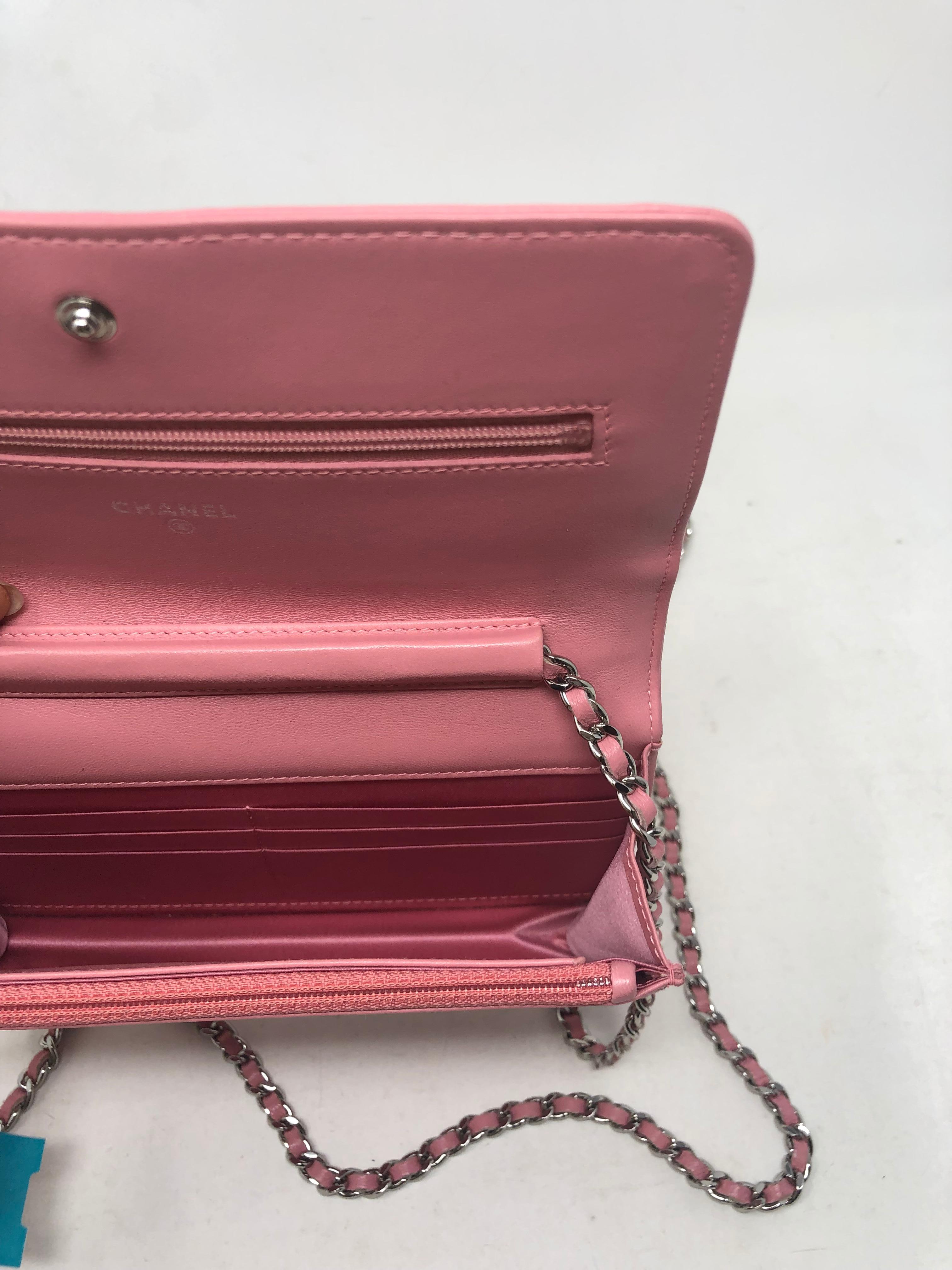 Chanel Pink Wallet On A Chain Crossbody  1