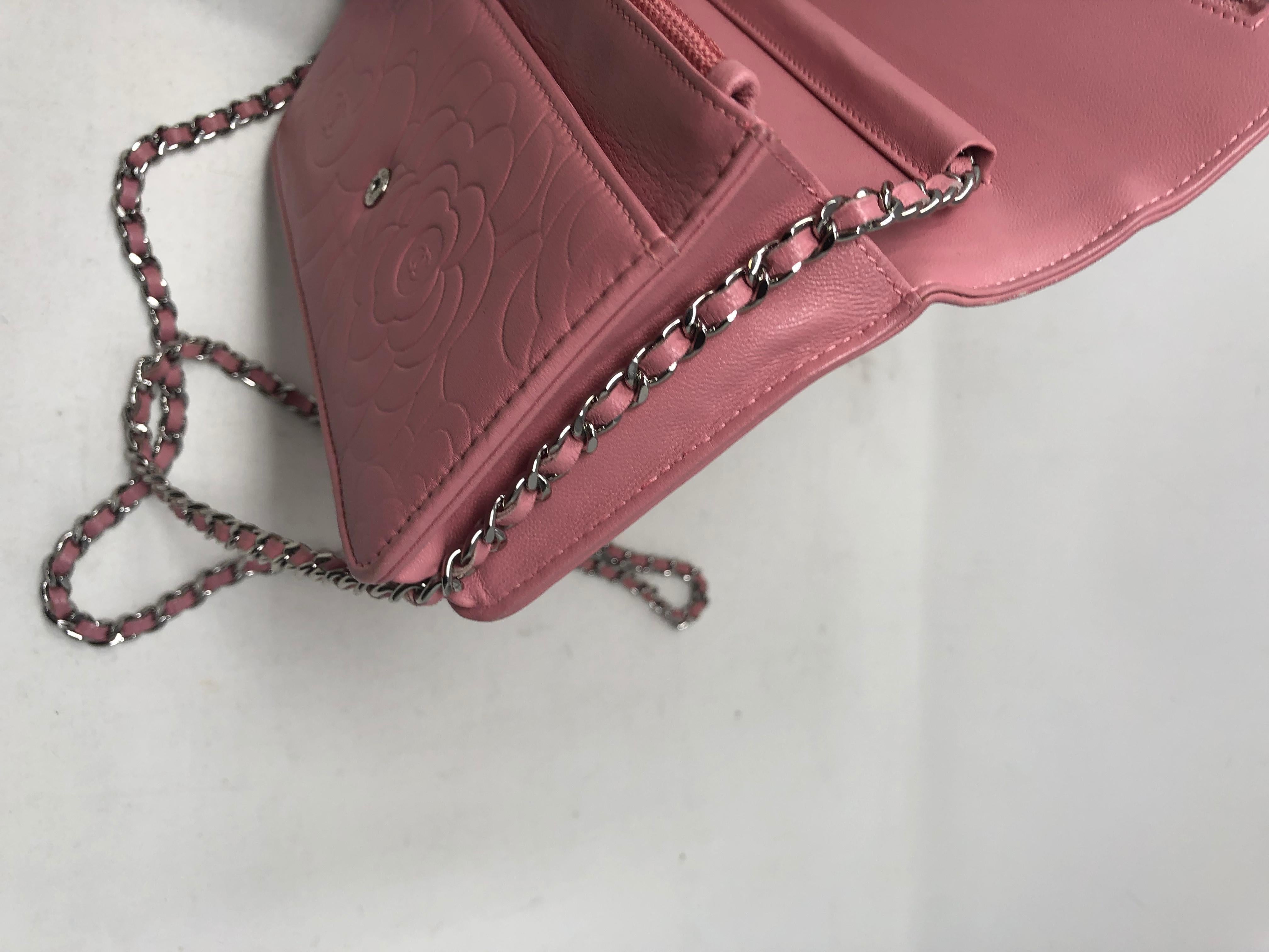 Chanel Pink Wallet On A Chain Crossbody  4