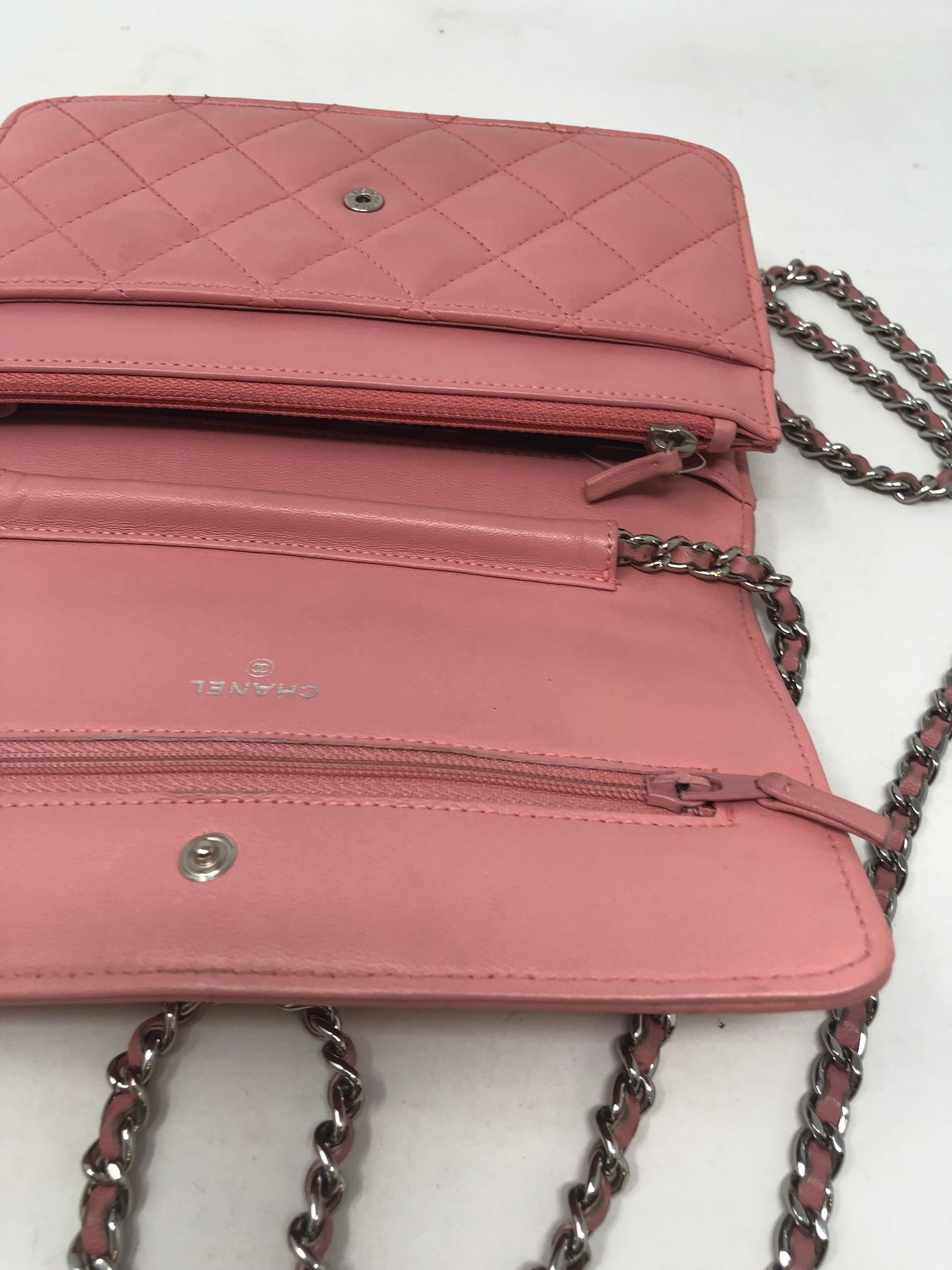 Women's or Men's Chanel Pink Wallet On Chain 