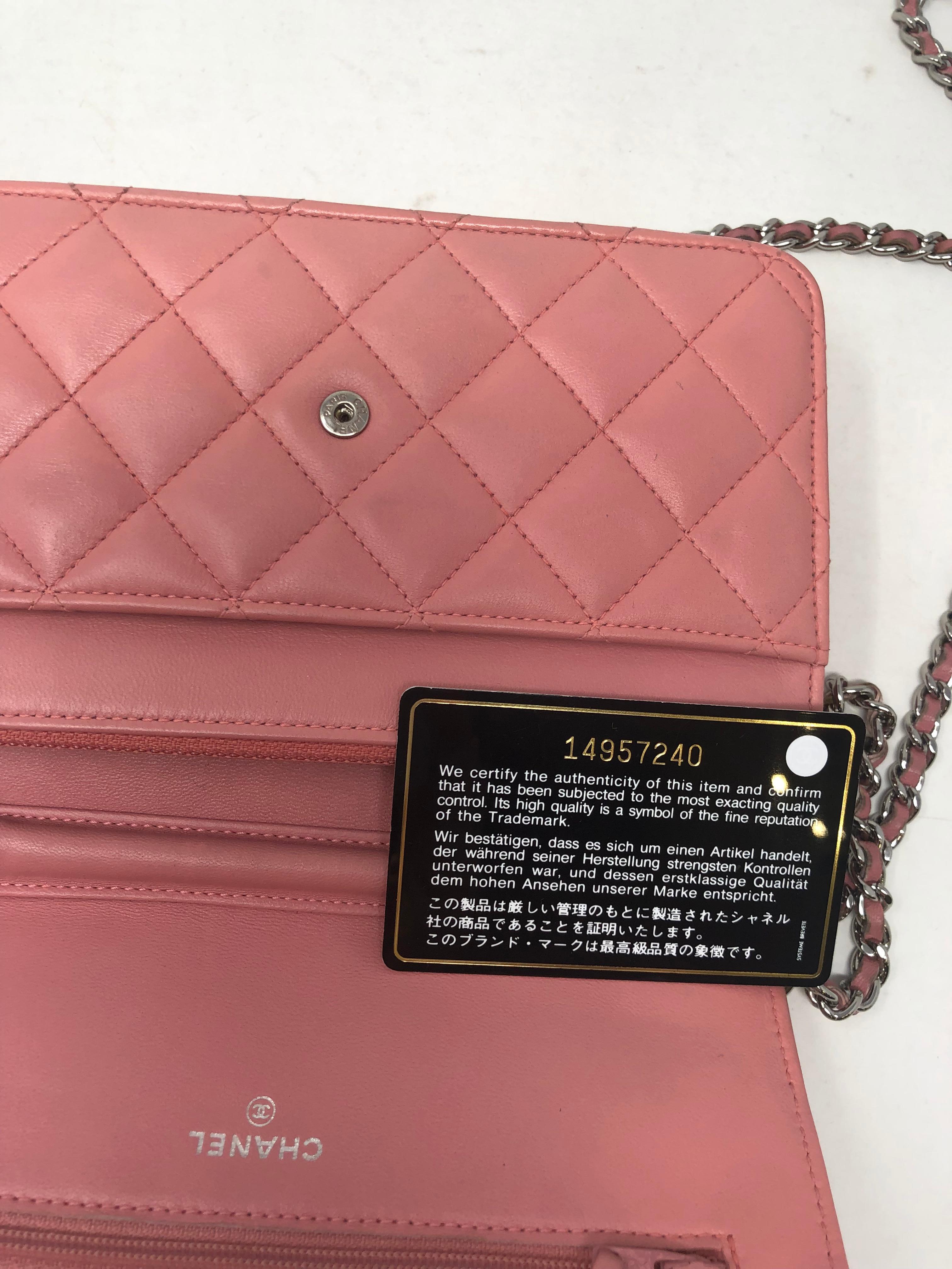Chanel Pink Wallet On Chain  1