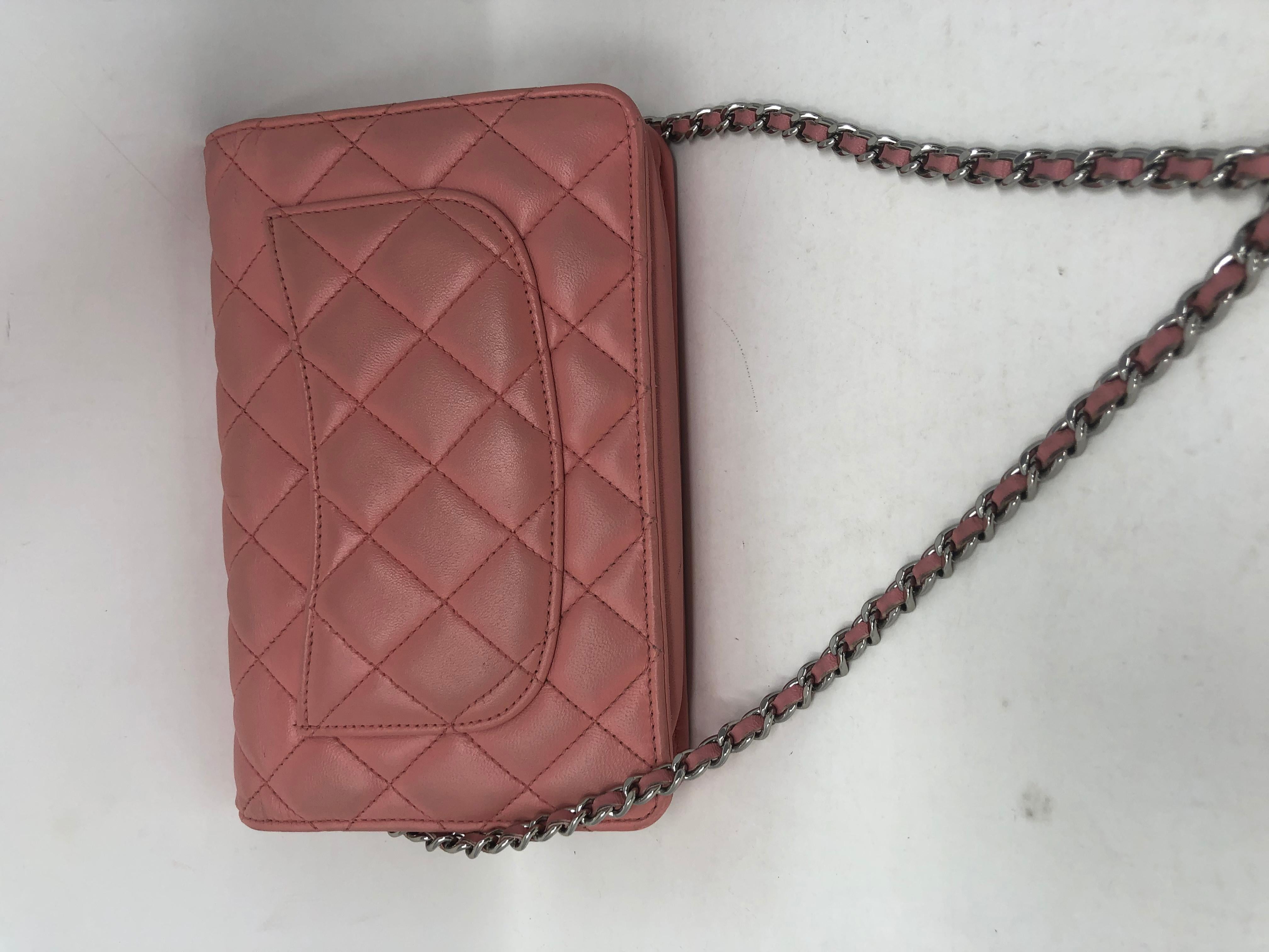 Chanel Pink Wallet On Chain  3