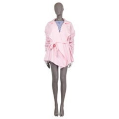 CHANEL pink & white 2019 19C LA PAUSA STRIPED TERRYCLOTH Jacket 40 M