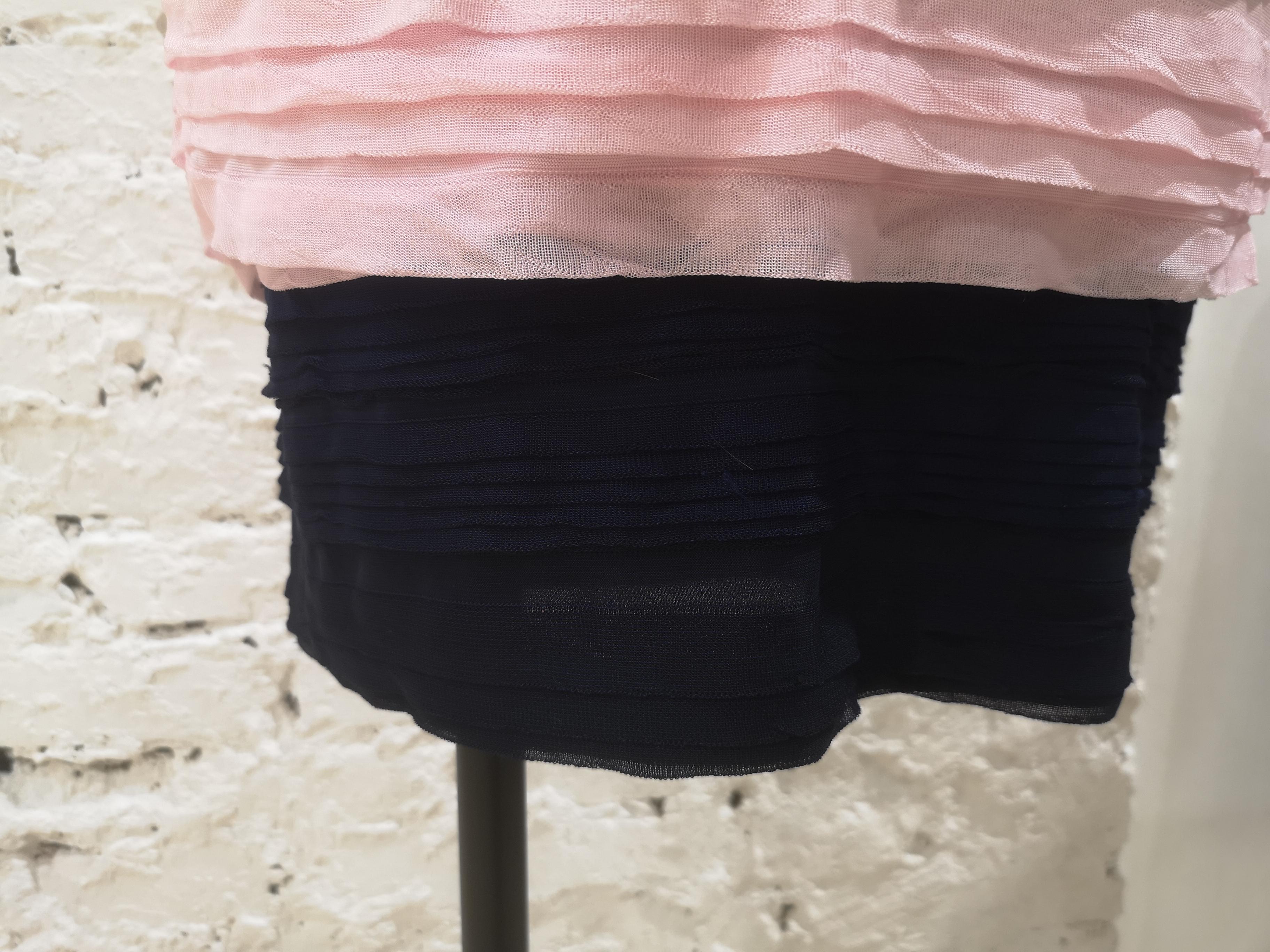 Chanel Pink white and blue multicoloured viscose dress In Good Condition In Capri, IT