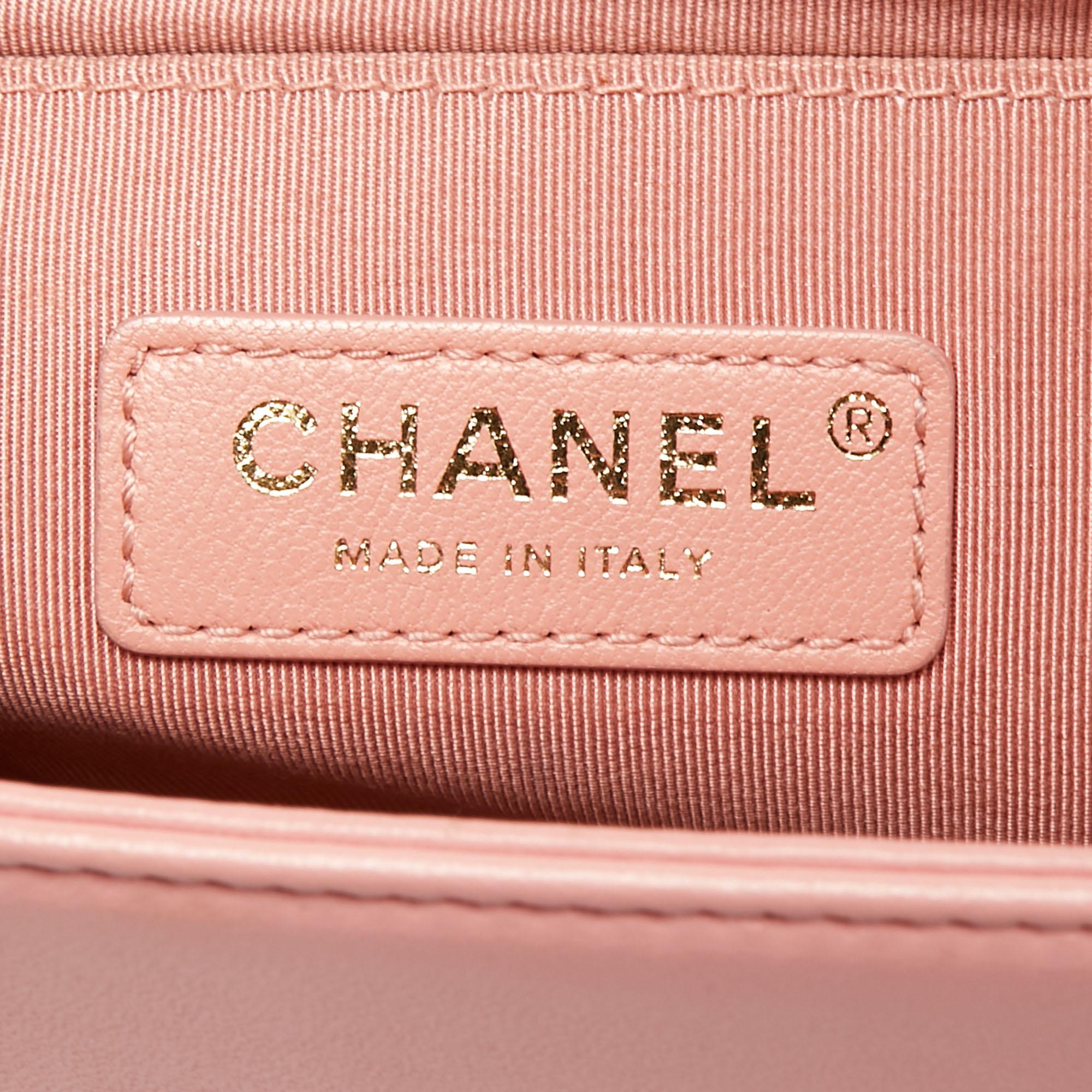 Chanel Pink/White Chevron Braided Fabric and Leather Medium Boy Flap Bag 3