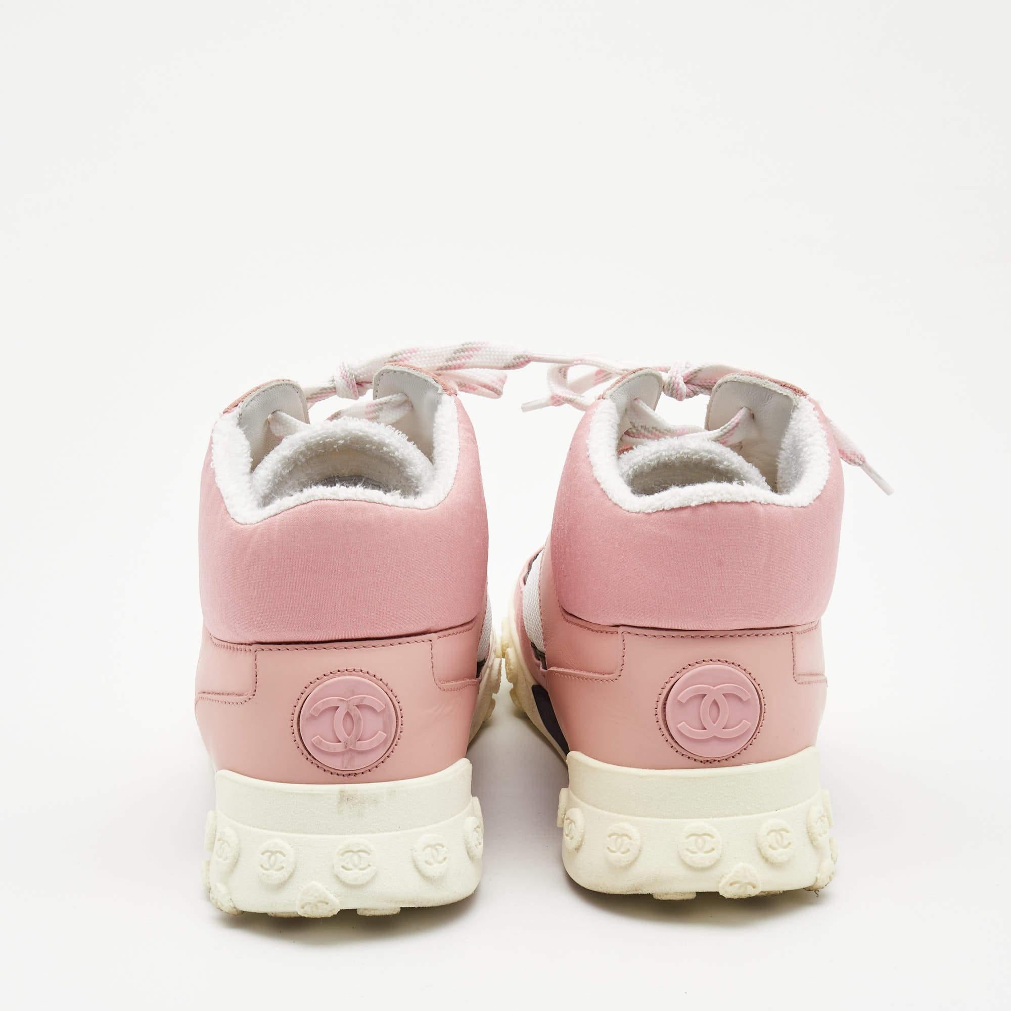 chanel pink high top sneakers
