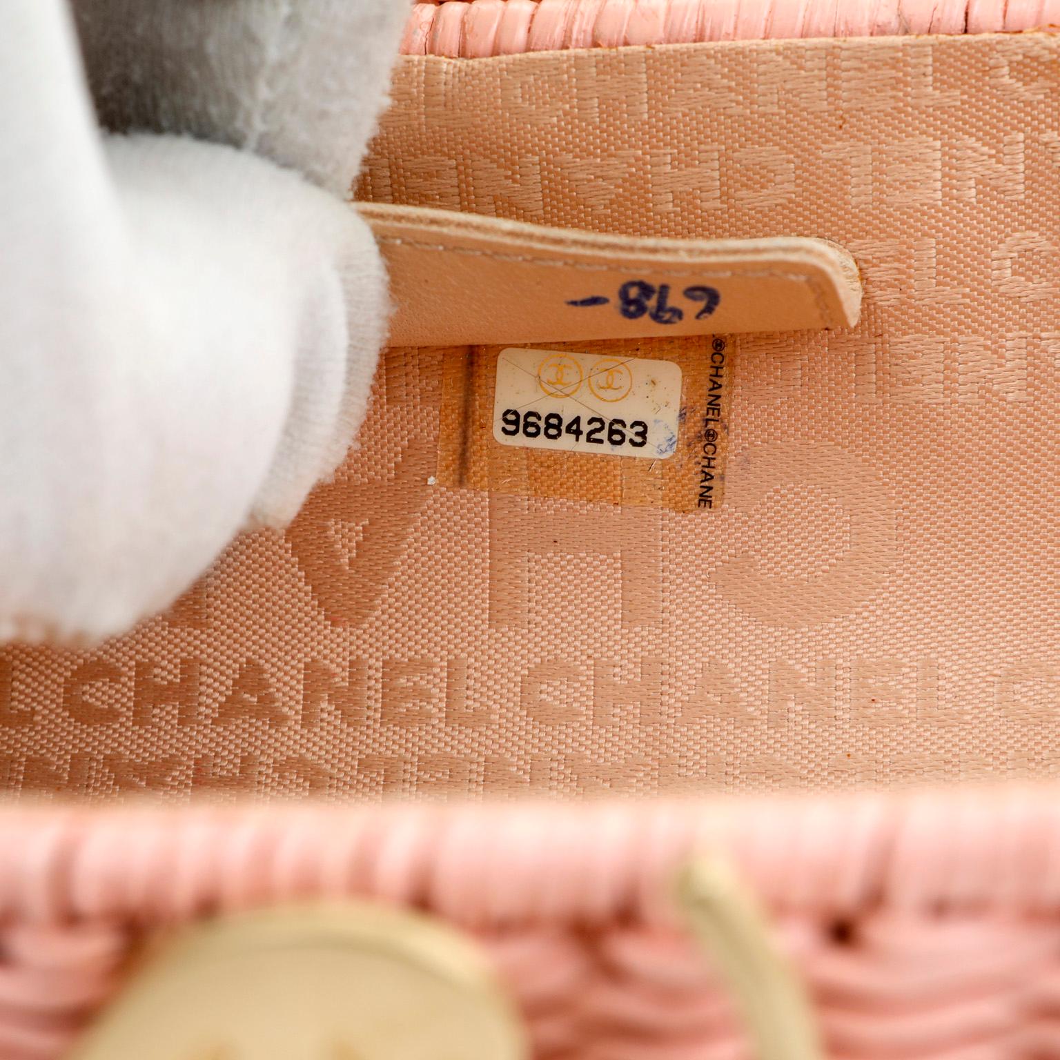 Women's Chanel Pink Wicker Love Basket Bag