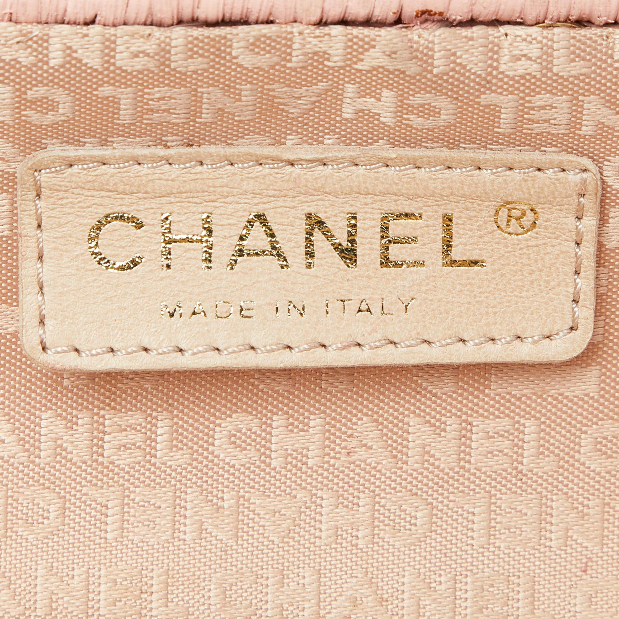 Chanel Pink Wicker Oval Locket Basket Chain Bag For Sale 7