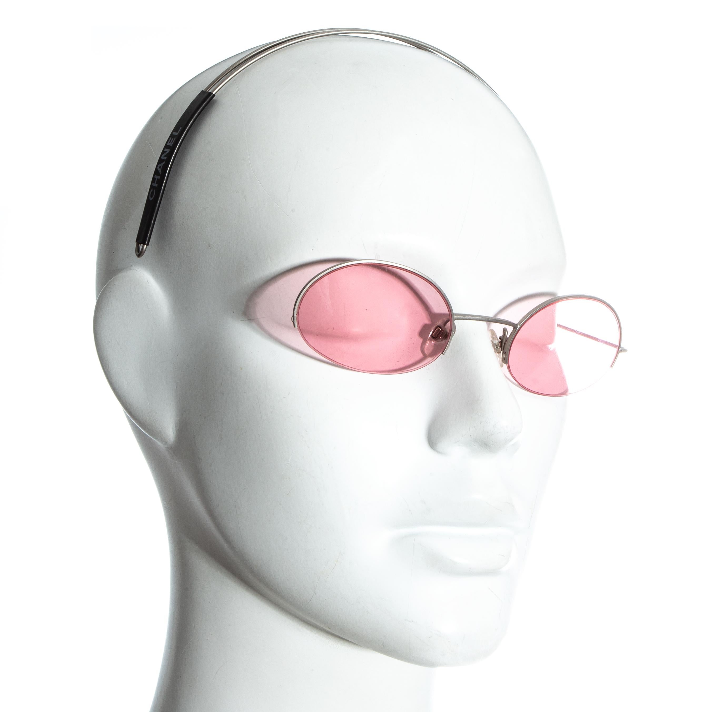 Chanel pink wire headband sunglasses, ss 1999 In Excellent Condition In London, GB