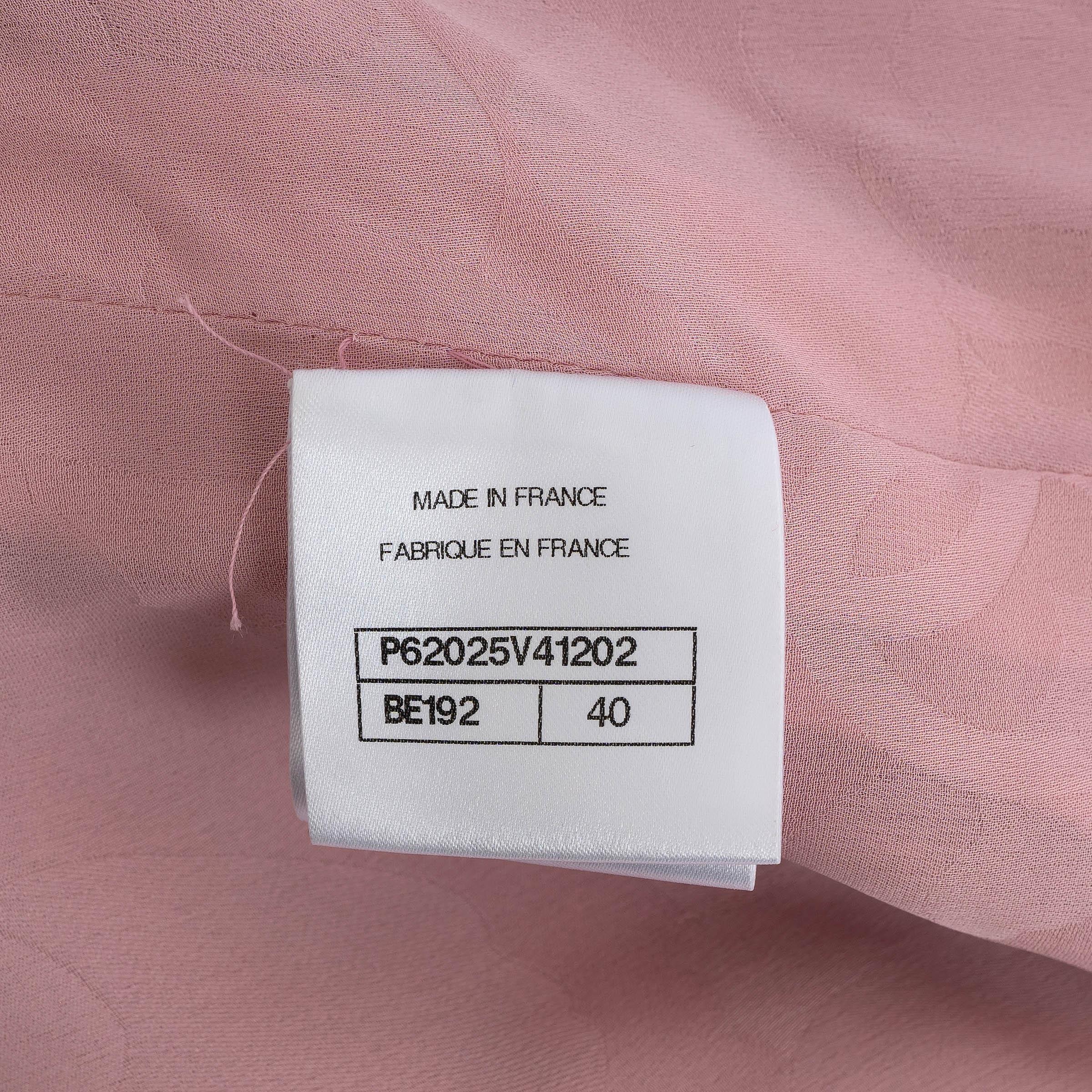 CHANEL pink wool 19B HOUNDSTOOTH TWEED Jacket 40 M 4