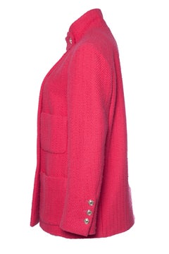 Chanel, pink wool tweed blazer with 4 pockets