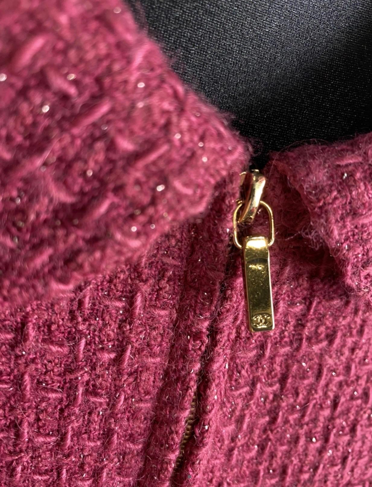 Chanel pink wool tweed Jacket 1