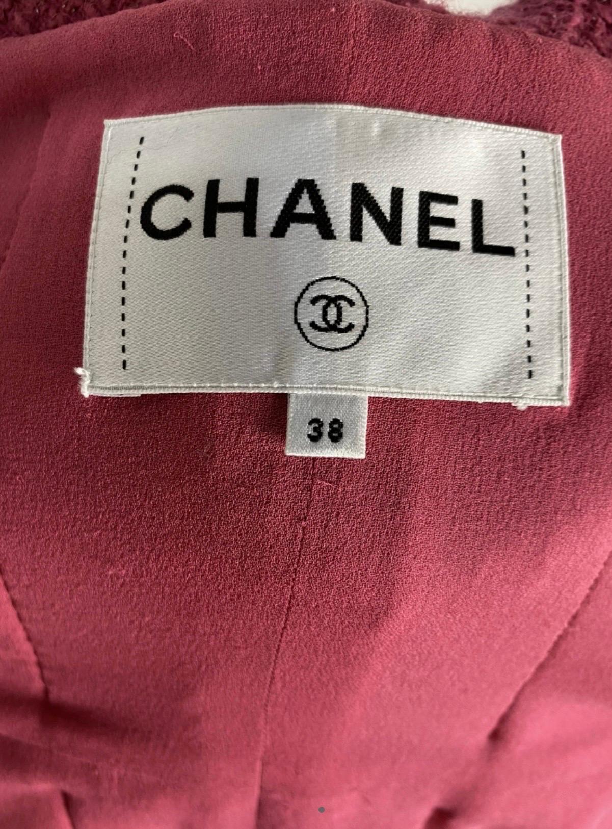 Chanel pink wool tweed Jacket 2