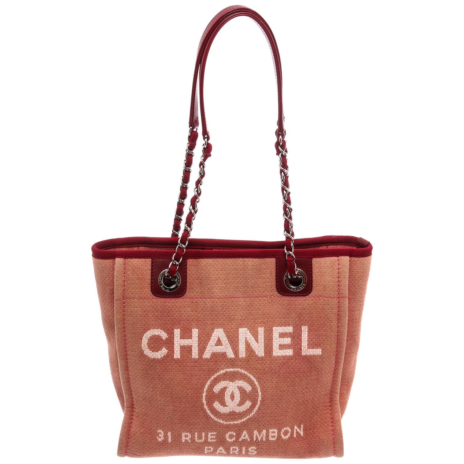 chanel pink deauville tote