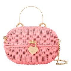 Vintage Chanel Pink Woven Padlock Bag