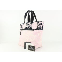 Chanel Pink x Black Terry Cloth CC Logo Tote Bag 929c97