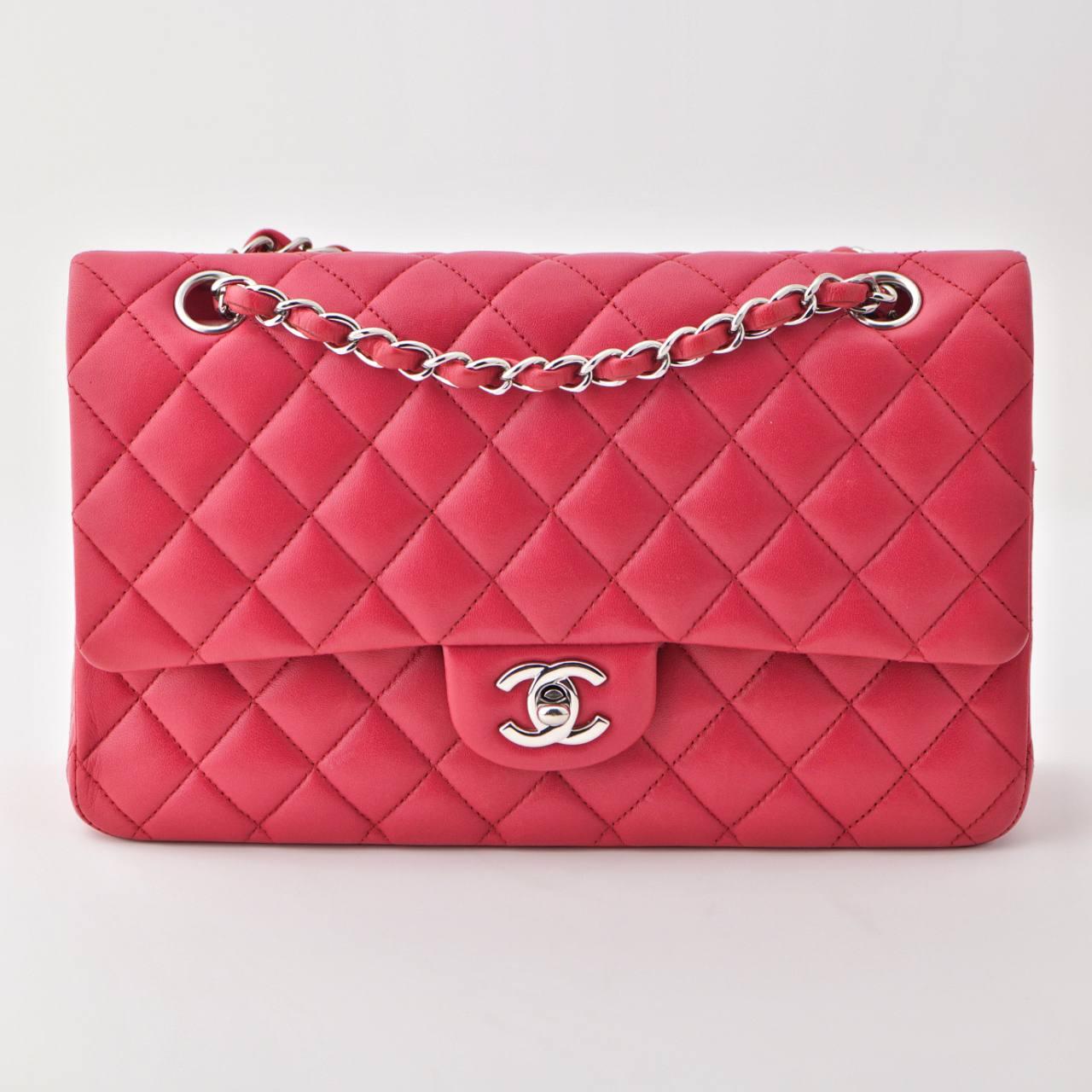 *great deal* The lambskin leather is super soft, making this handbag one of our top picks. It's unique and the striking pinkish red colour will make you stand out in any crowd. Don't wait, add this Classic Chanel - Medium bag to your basket now