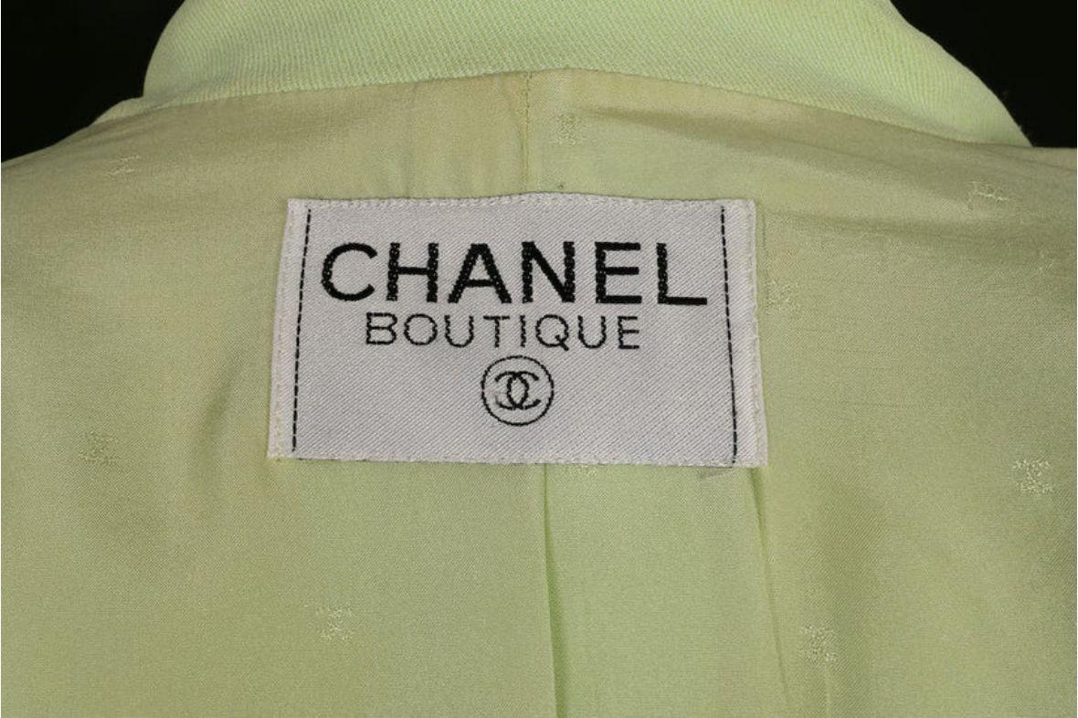 Ensemble Chanel couleur pistache Taille 40FR Printemps 1994 en vente 8