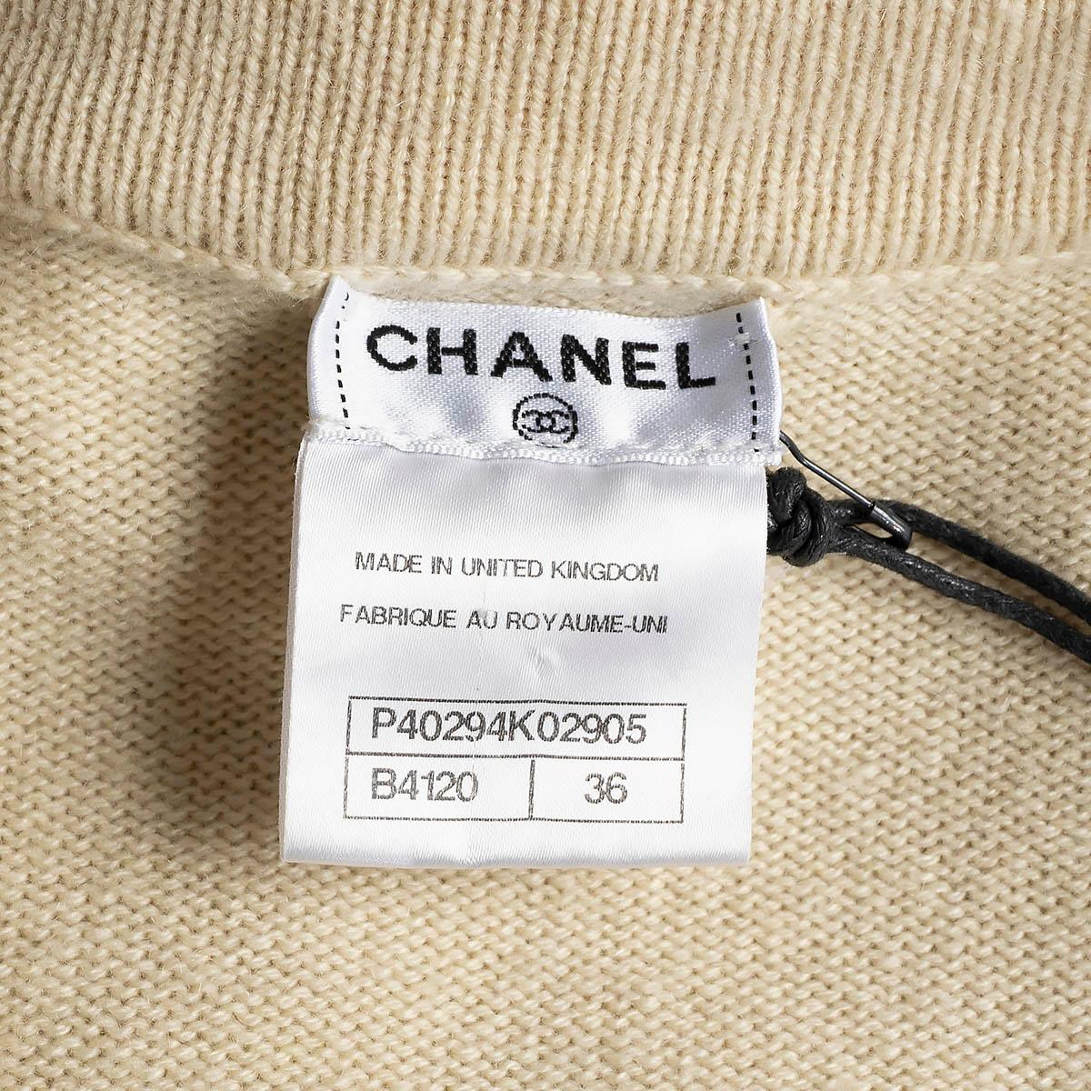 CHANEL pistachios & pink cashmere 2011 11P CONTRAST TRIM Cardigan Sweater 36 XS For Sale 4