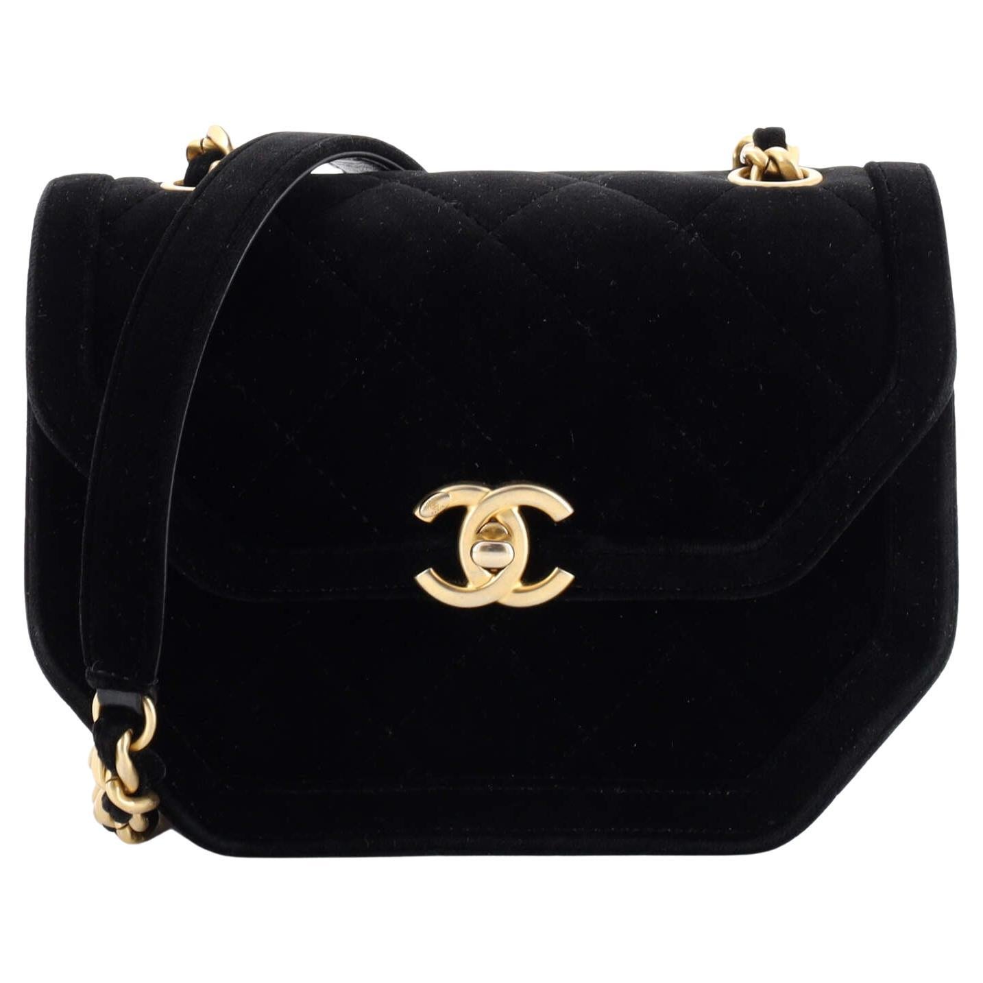 Chanel Place Vendome Geometric Flap Bag Quilted Velvet Mini