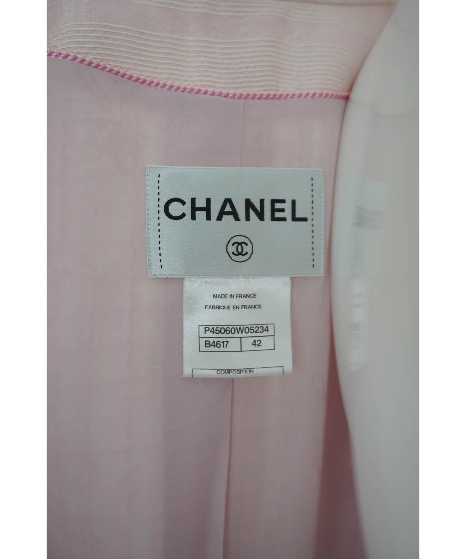 Chanel Plaid Tweed Jacket Ribbon Fringe Trim 2013C For Sale 3