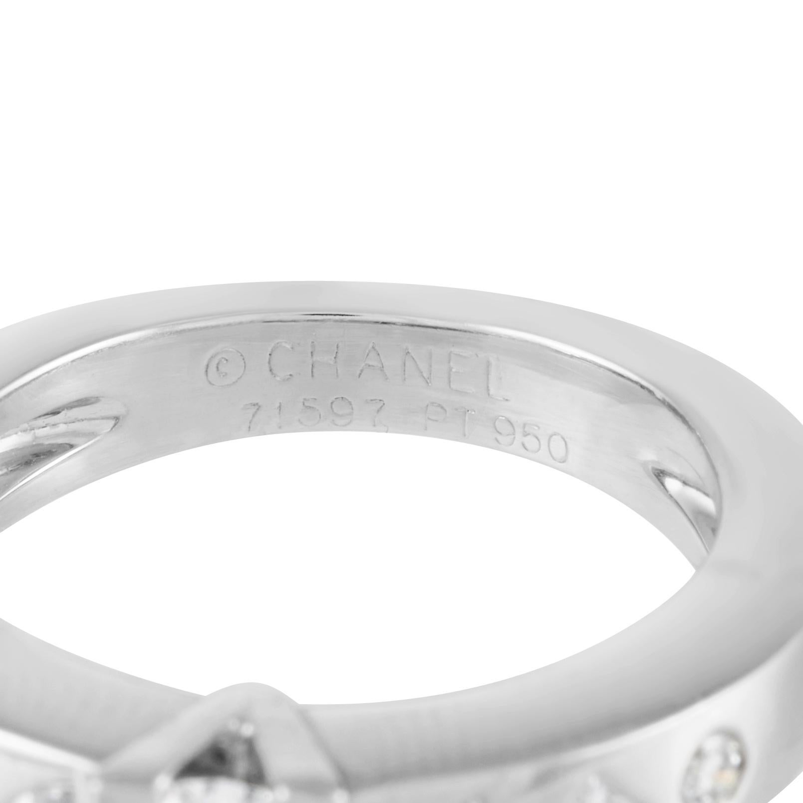 Chanel Platinum 0.75 Ct Diamond Ring In Excellent Condition In Southampton, PA