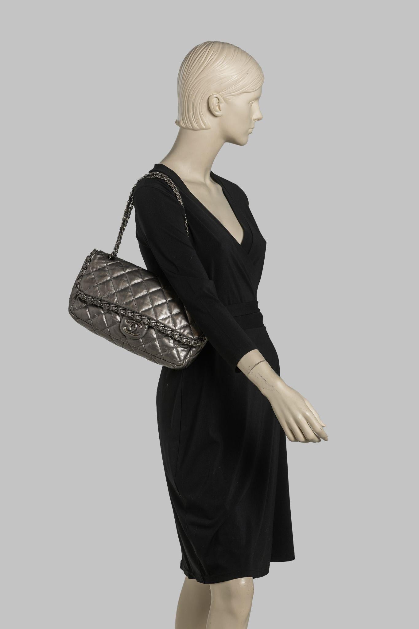 Chanel Platinum Chain Me Flap Bag For Sale 9