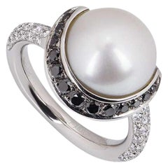 Chanel Platinum Diamond and Pearl Dress Ring